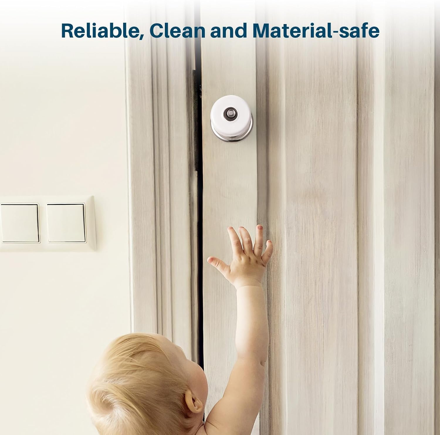 MILIOG Baby Proofing Door Knob Cover (4 Pack) - Child Safety Door Lock for Kids, Fit Most round Knobs 1.4"-2" | Non-Toxic Child Proof Door Knob Covers | Durable Toddler Proof Door Handle Cover, White image number 5