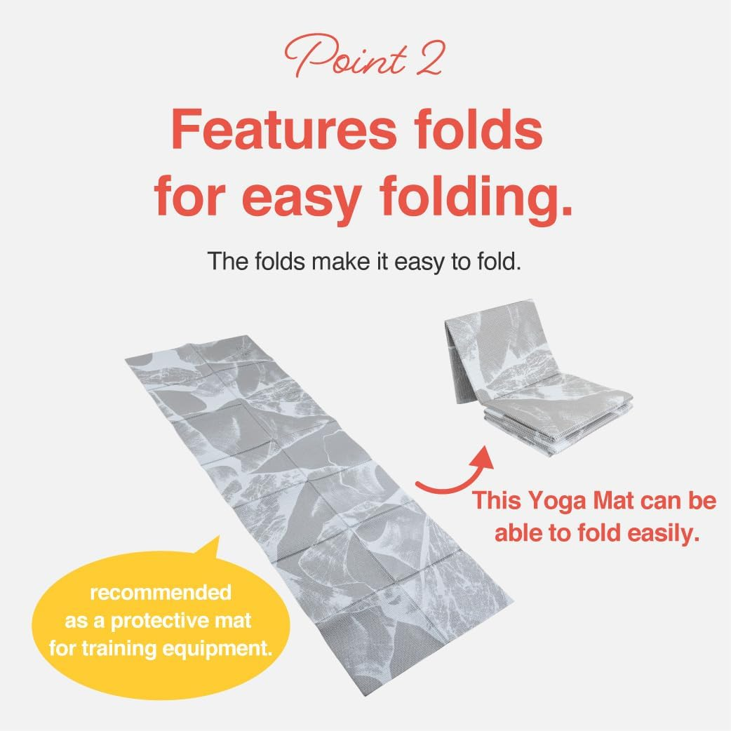 Primasole Folding Yoga Travel Pilates Mat Foldable Easy to Carry to Class Beach Park Travel Picnics 4Mm Thick