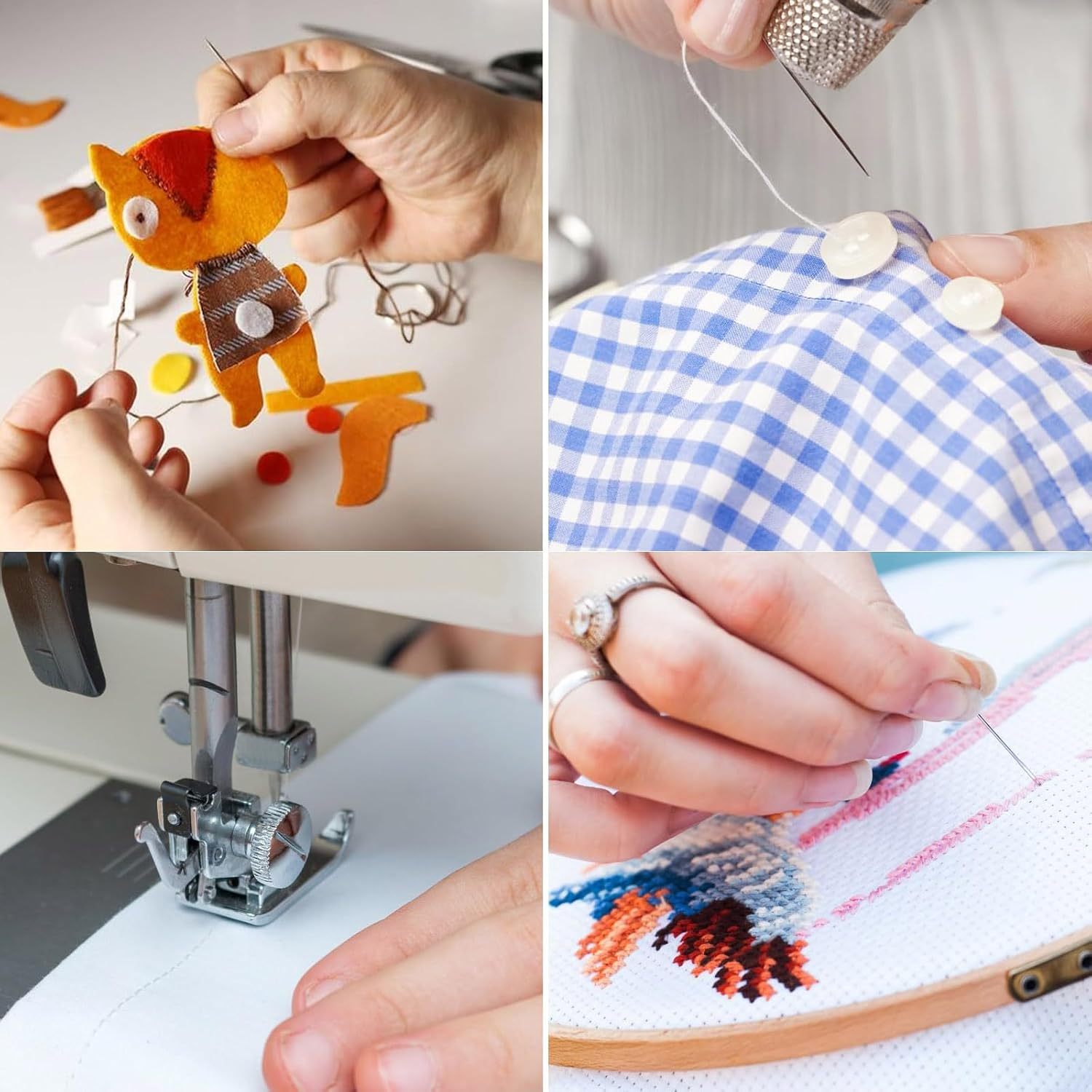 12 Color Sewing Thread Kit, Hair Extension Thread,402 Spools Polyester Thread with Sewing Needle Kit,Round Hair Weave Threads,350 Yards per Thread Spools for Hand & Machine Sewing, DIY and Home image number 2