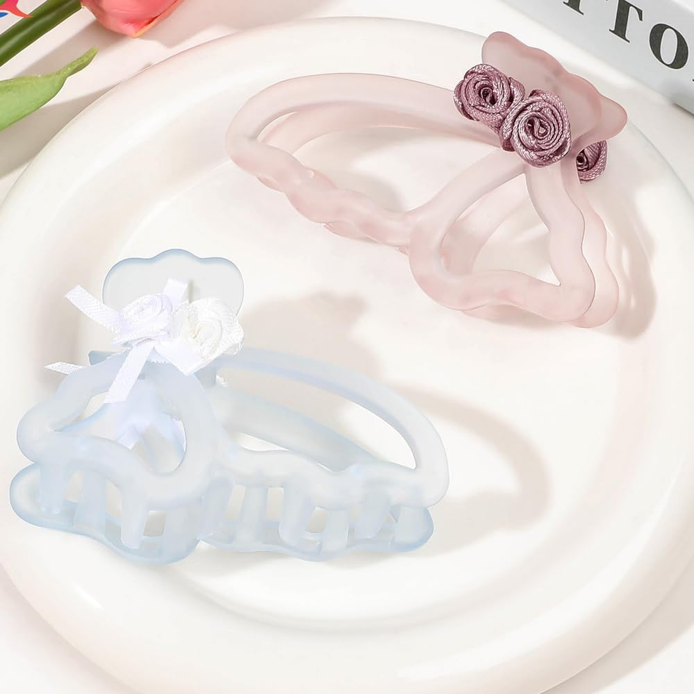 3Pcs Butterfly Hair Clips, Flowers Hair Clips, Women Hair Accessories image number 2