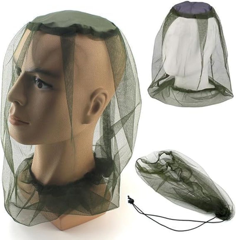 2Pcs Fly Heads Net,Face Netting Hat Heads Fly Net,Mosquito Repellent Mesh,Midge,Outdoor Mosquito,Neck Cover Protecting Netting for Outdoor Hiking Camping Climbing Walking image number 1