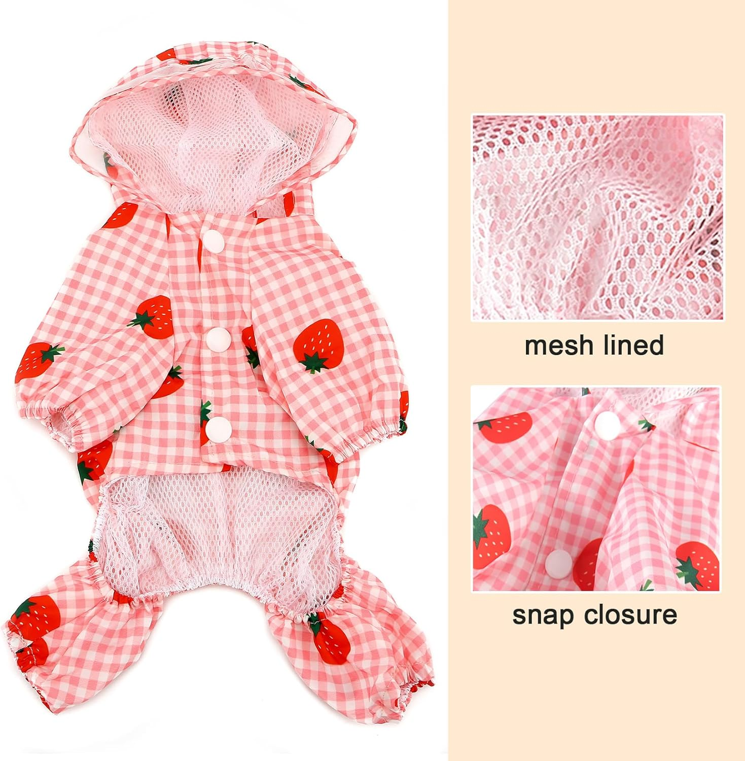 Zunea Dog Raincoats with Hood for Small Dogs Waterproof Puppy Rain Jacket with Harness Hole 4-Legged Lightweight Reflective Raincoat Poncho Slicker Mesh Lined Pet Dog Clothes Rainwear Pink L image number 7