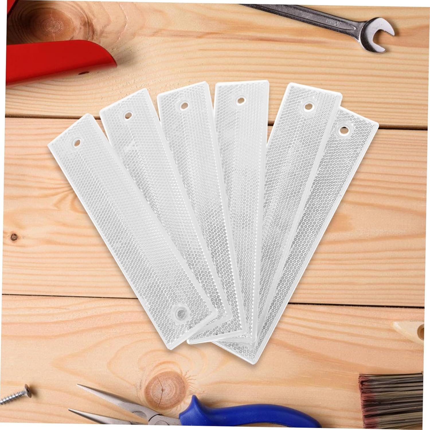 6Pcs Reflective Driveway Markers Weatherproof Road Reflectors for High Visibility Day Night Conditions Easy Installation for Safe Parking Traffic Guidance image number 1