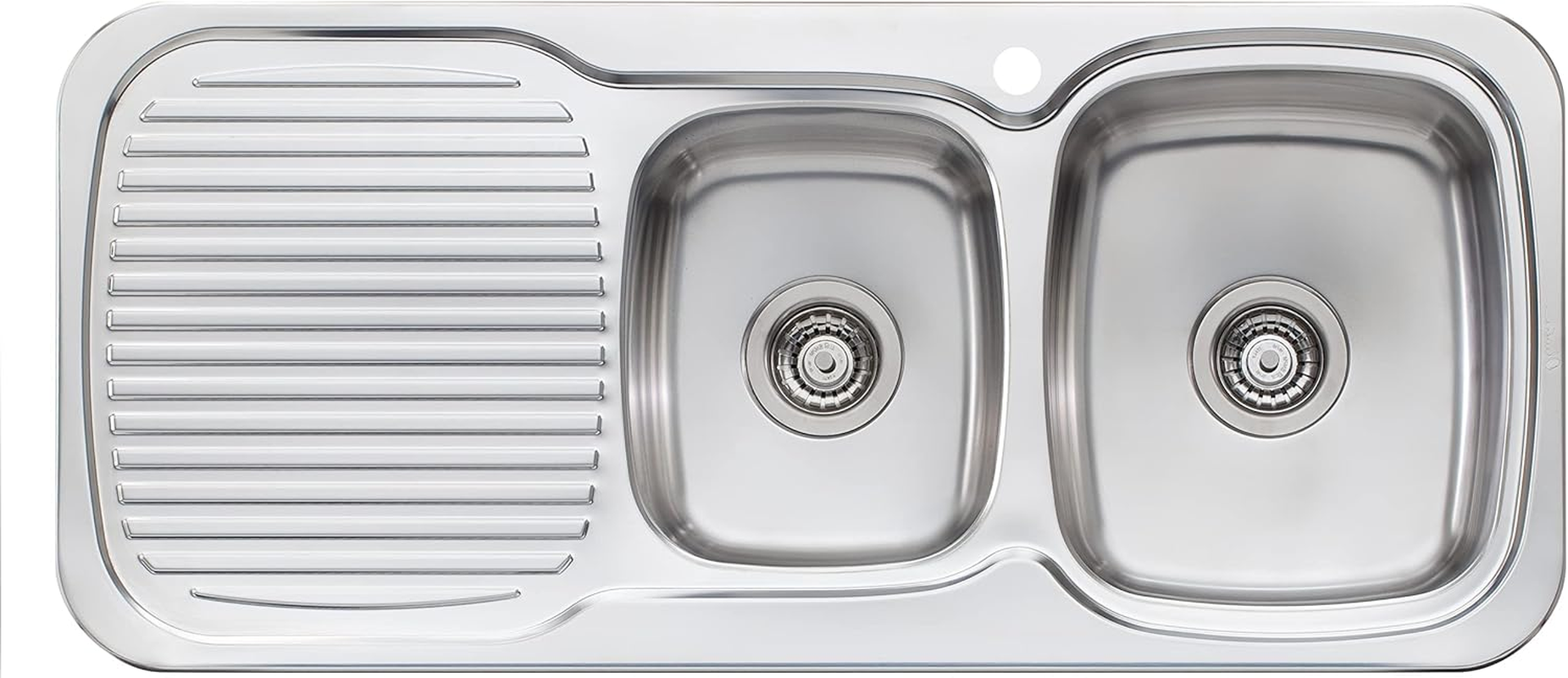 Oliveri Lakeland 1 and 3/4 Right Bowl Sink with Drainer