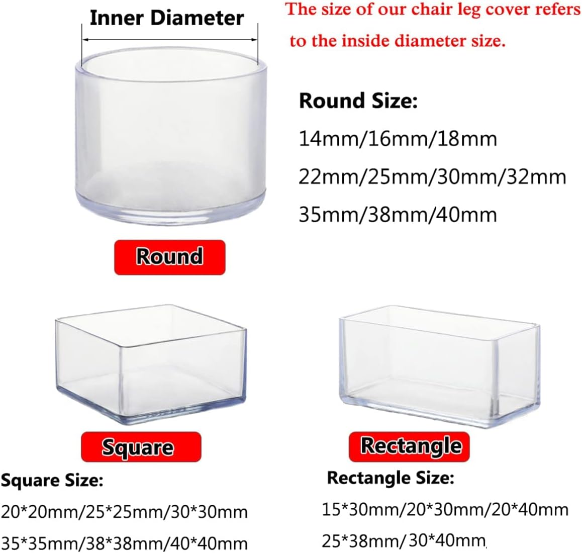 16Pcs Square 35X35Mm Silicone Chair Leg Floor Protectors, Chair Leg Caps, Furniture Foot Protectors, Free Moving Table Leg Covers, Stool Leg Caps to Prevent Hardwood Floor Scratches and Reduce Noise image number 5