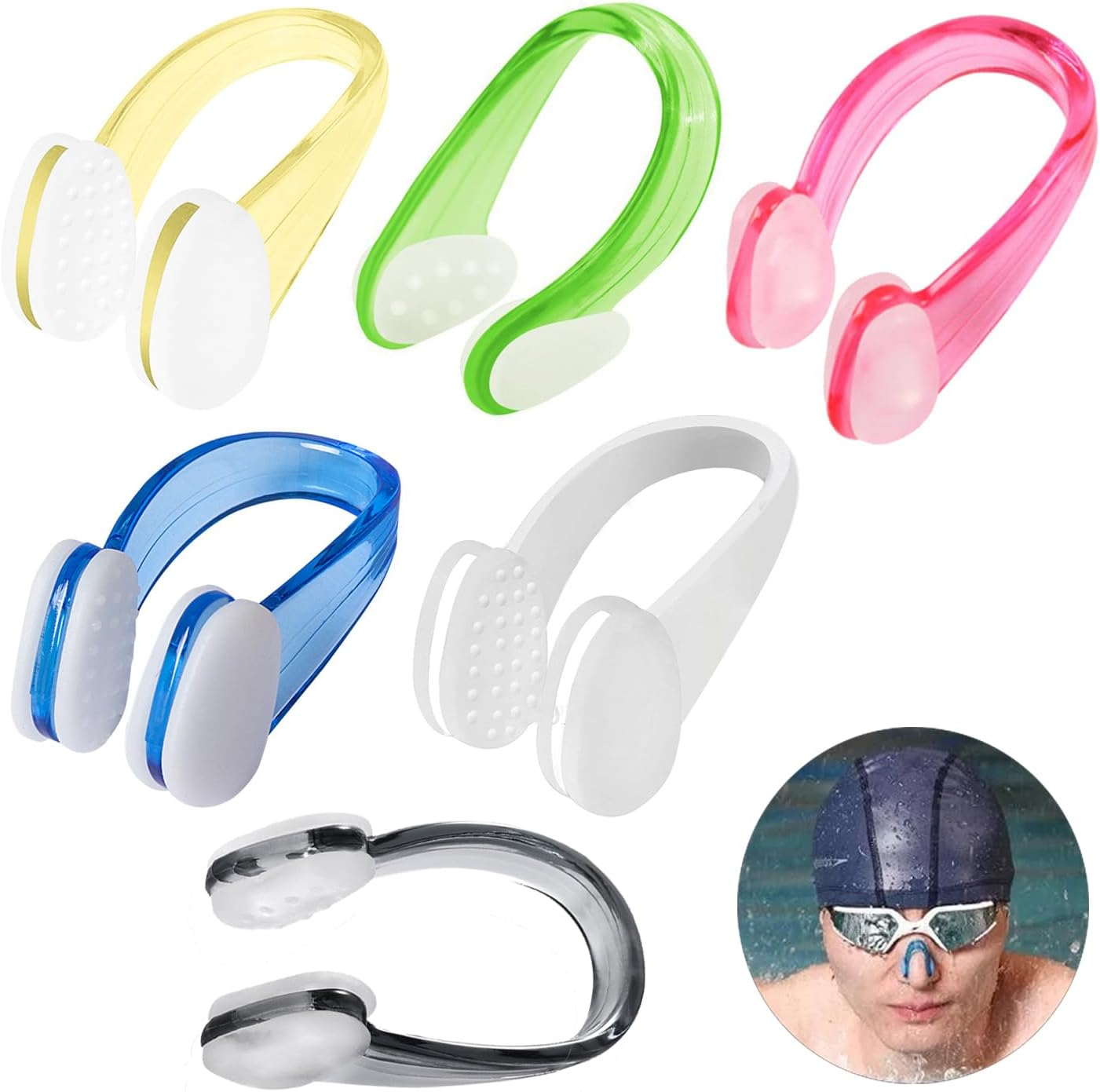 Taicols Waterproof Silica Gel Swimming Nose Clip, 6 Pcs Unisex Swim Competition Nose Clips, Training Nose Plugs, Waterproof Swimming Nose Plugs, Swimming Reusable Nose Protector, Silicone Nose Plugs image number 6