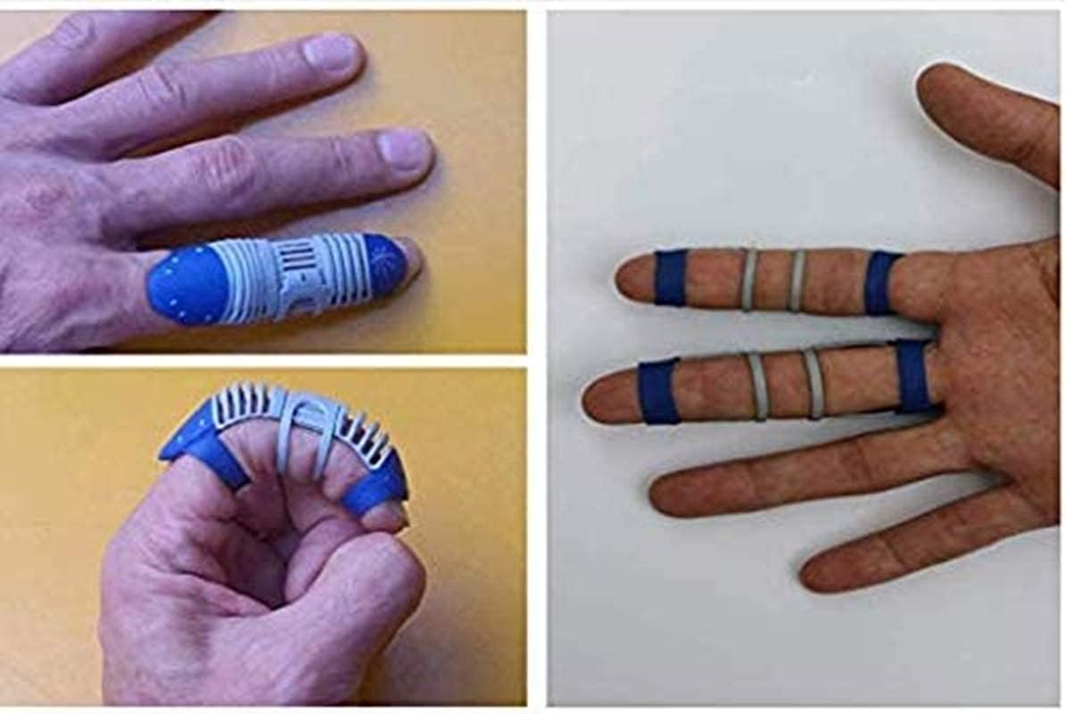 Trigger Finger Splint Brace for Middle,Ring,Index,Pinky (2 Pcs,M/L),Sports Finger Guard,Full Supports,Work Well for Fingers Arthritis Pain,Boldly Pull the Rubber at Both Ends to Adjust the Size image number 4