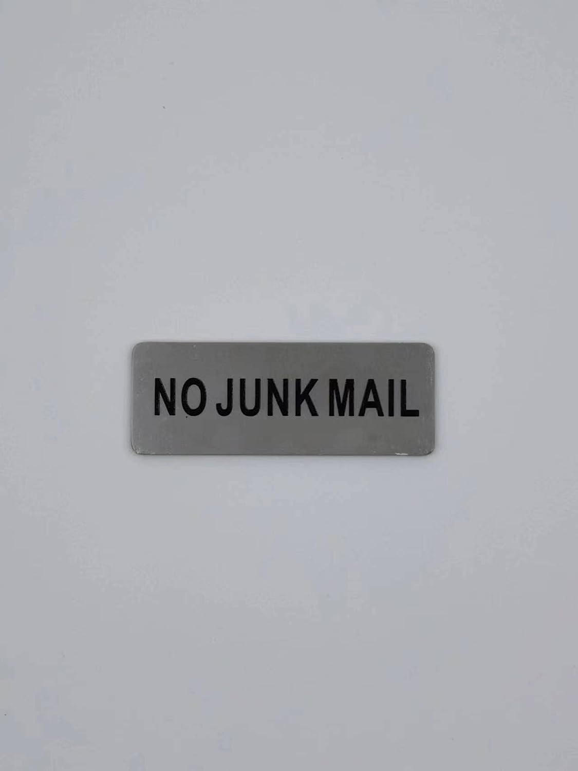 Stainless Steel No Junk Mail Sign, Self Adhesive 80 X 30Mm Sign for Letterbox,Door,Gates or Anywhere Else You Want to Visually Communicate Your Receptiveness to Junk Mail