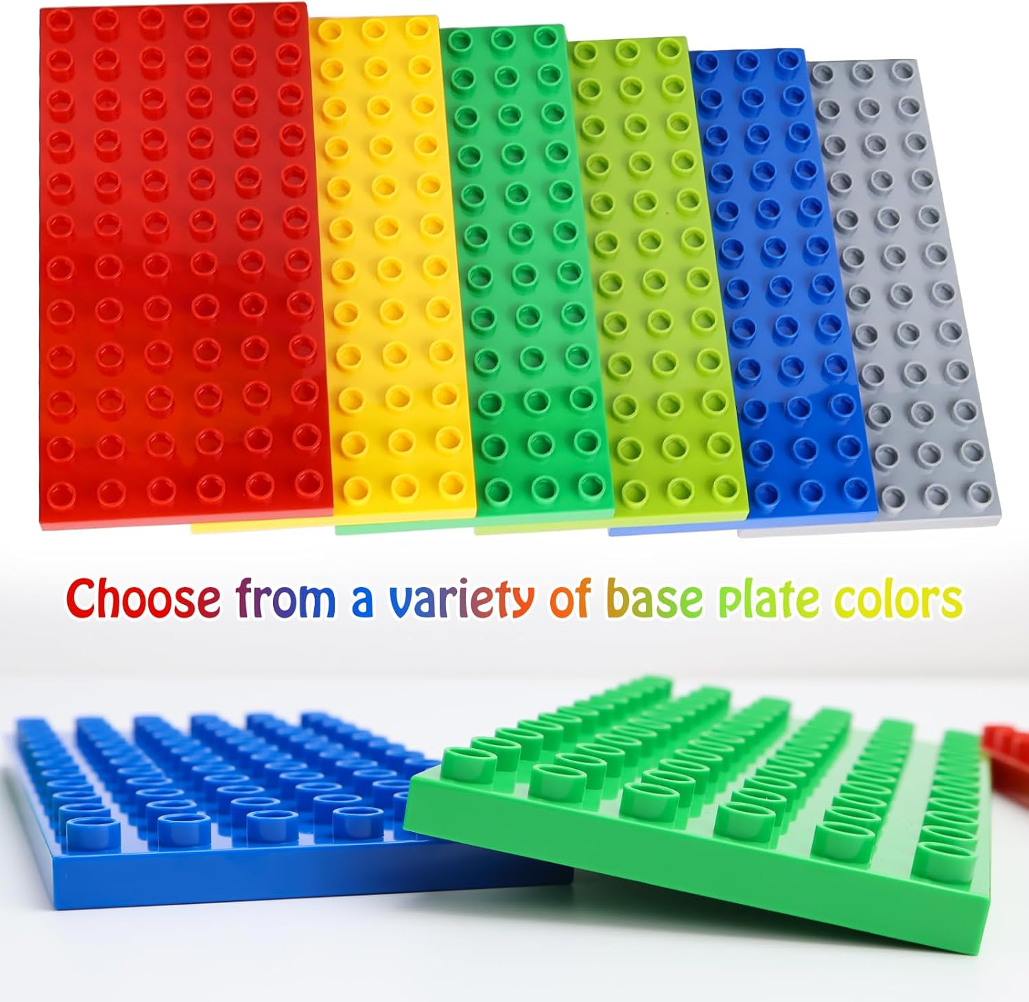 UVVRUR Building Blocks, Pack of 12, 19 X 9.5 Cm, Compatible with Large Building Blocks (12 Pieces, 6 Colours) image number 4