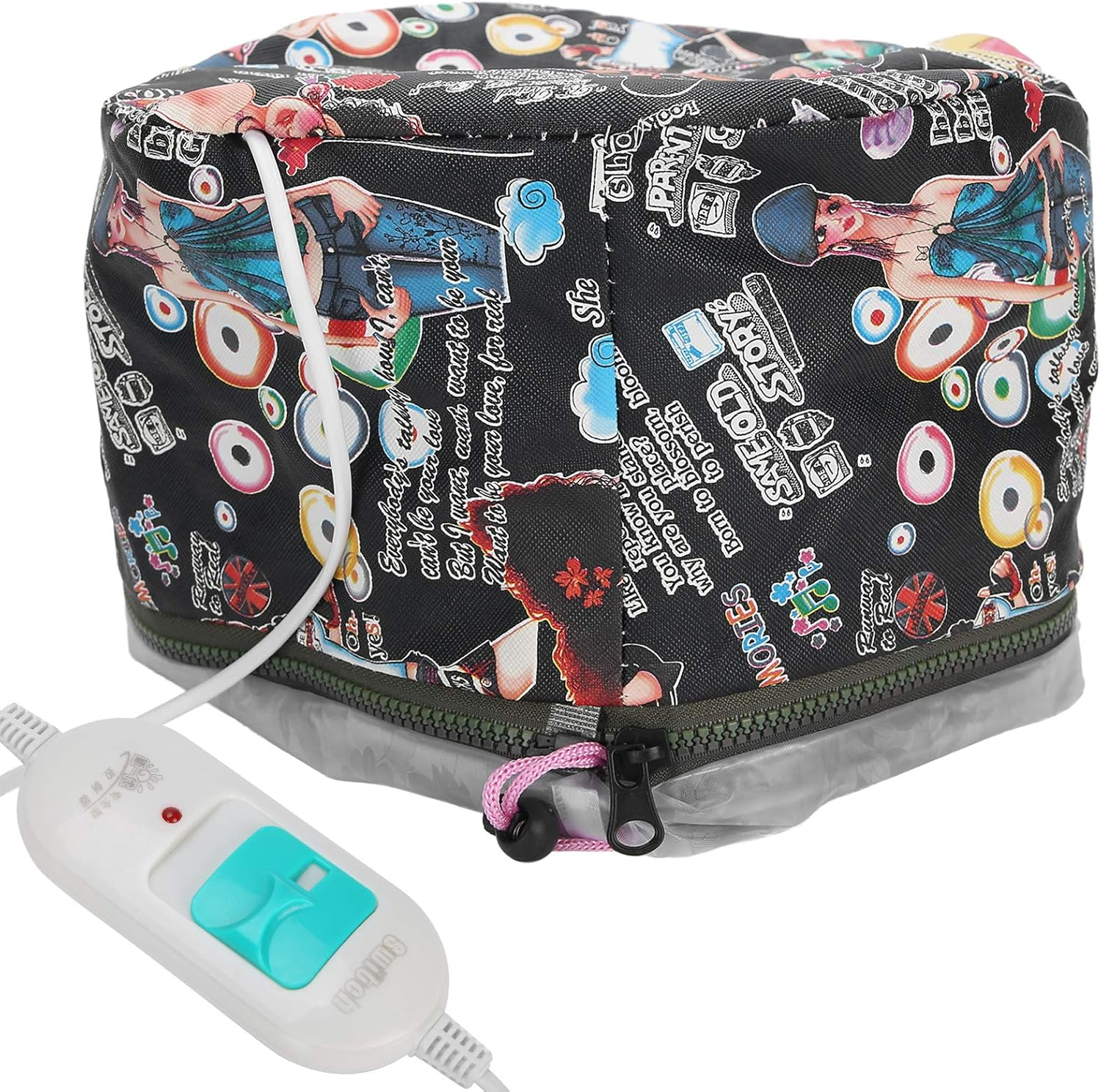 Hair Steamer Deep Conditioning Heat Cap, Electric Heating Hair Hat 3 Gears Hair Steamer Cap, Reusable Shower Caps Heating Oil Treatment Baking Hat Hair Scalp Treatments [Us] image number 1