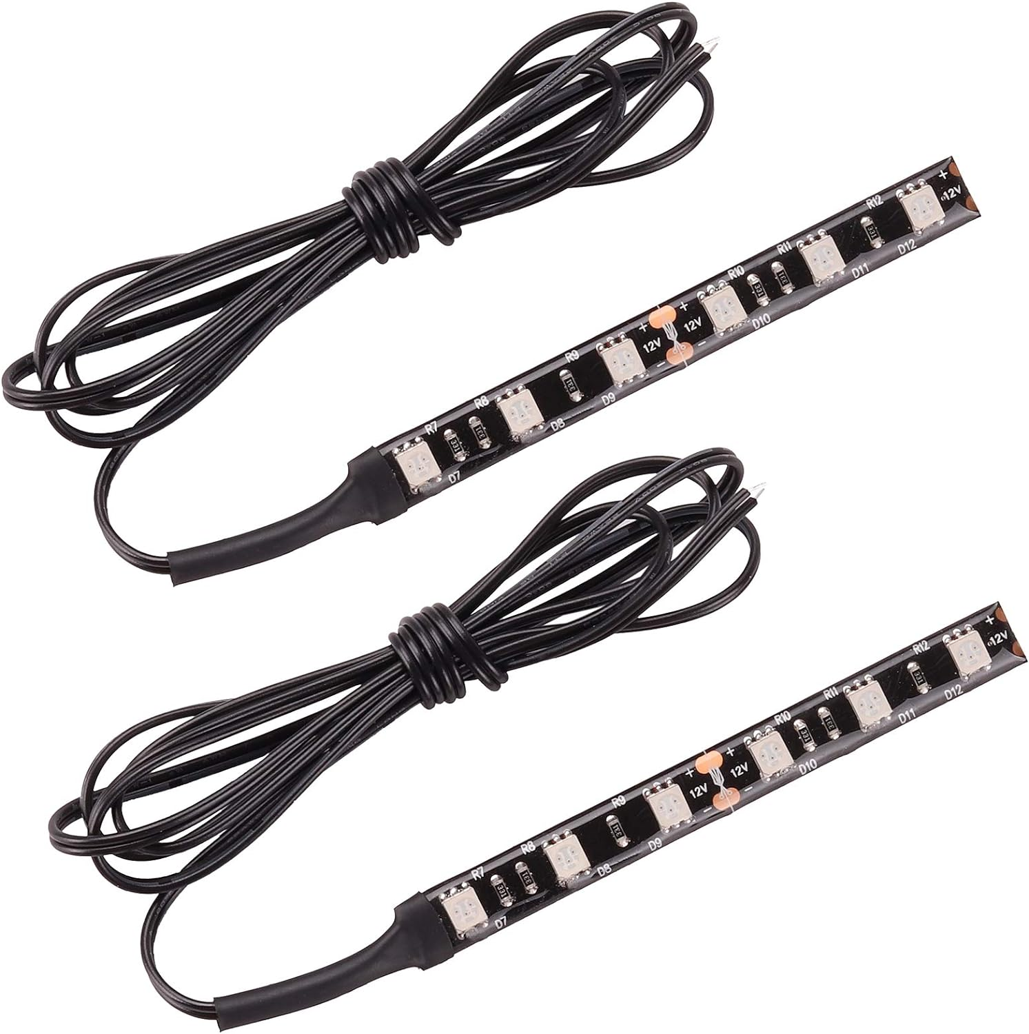 Kinstecks 2PCS 6Leds Motorcycle LED Strip Light Bar Turn Signal Indicator Blinker Strip Lights Backup License Plate Strip Light 12V Universal for Motorcycles Atvs Scooters Vehicles-Amber image number 5