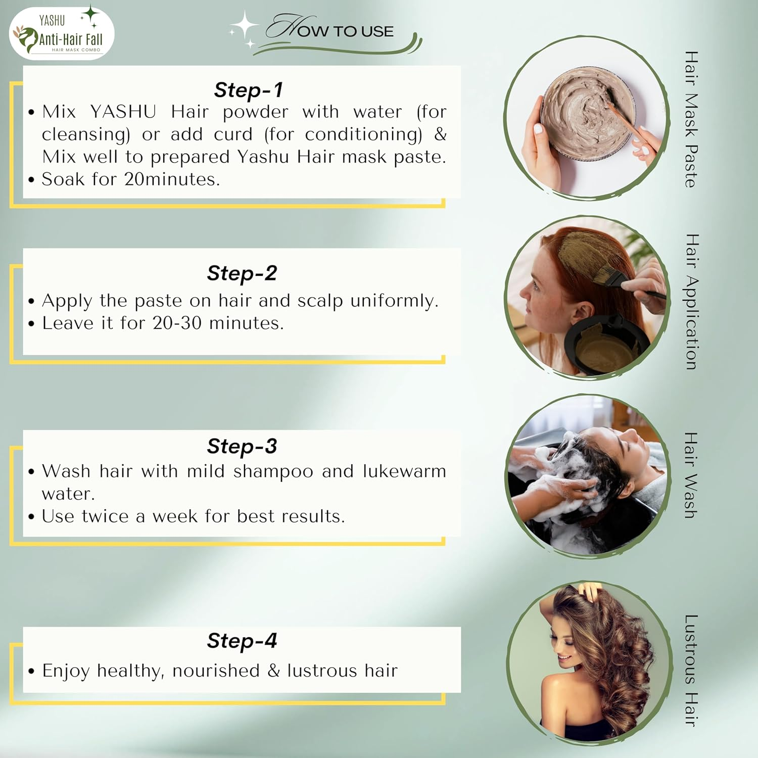 YASHU Pure & Organic Hibiscus & Fenugreek Seed (Methi Dana) Powder for Hair Conditioning | Combo Pak for Dry & Damaged Hair (200 G) image number 5