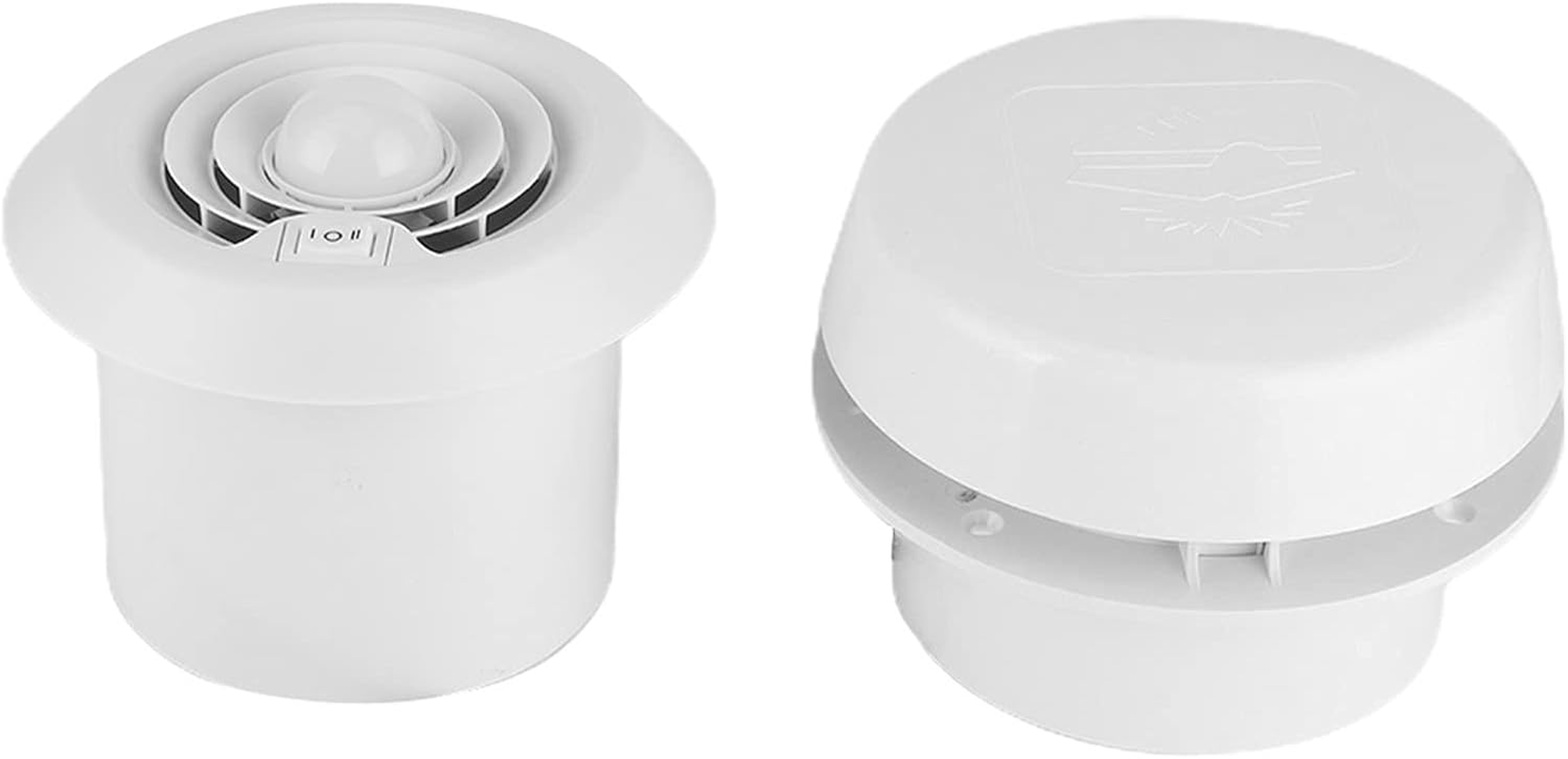Qiilu Van Roof Exhaust Fan, 12V Powered round Vent Roof Vent Ventilation Mushroom Head Shape round Exhaust Outlet Vent with LED Light for Homes Trailer Travel image number 6