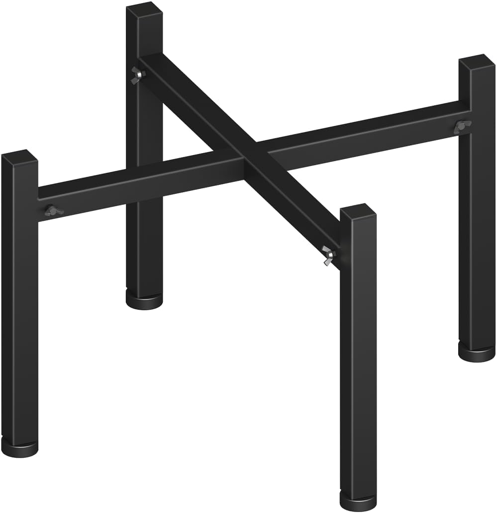 Garbuildman 15-27 Inch Universal Firepit Stand for Solo Stove Bonfire Ranger Yukon and Other Outdoor Fire Pits, Metal Accessory for outside Fireplace, Black