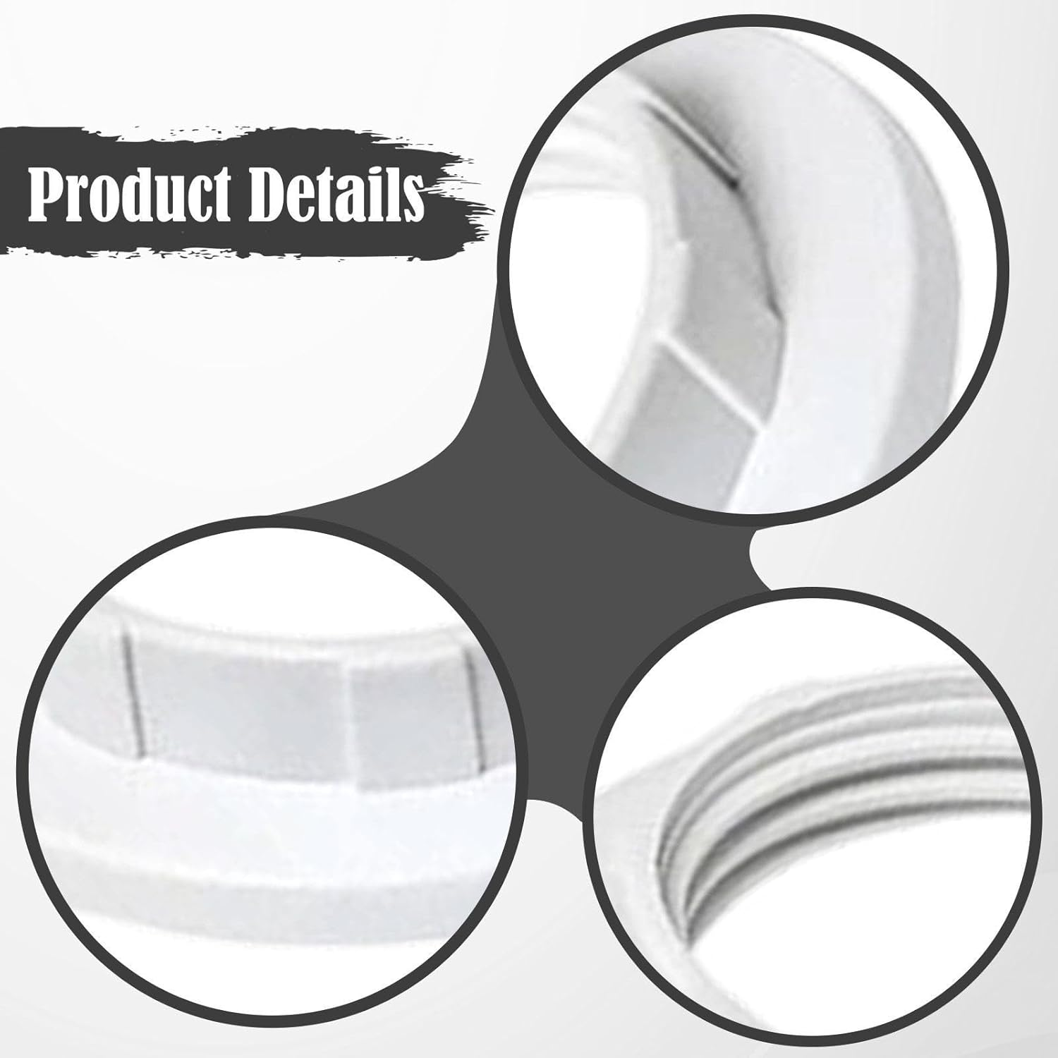 Shengquanhao 6 Pieces E26 E27 Lamp Base Shade Rings Lampshade Rings Thread Reducer Accessories Retaining for Pendant Lights, White PP - White Pp image number 5