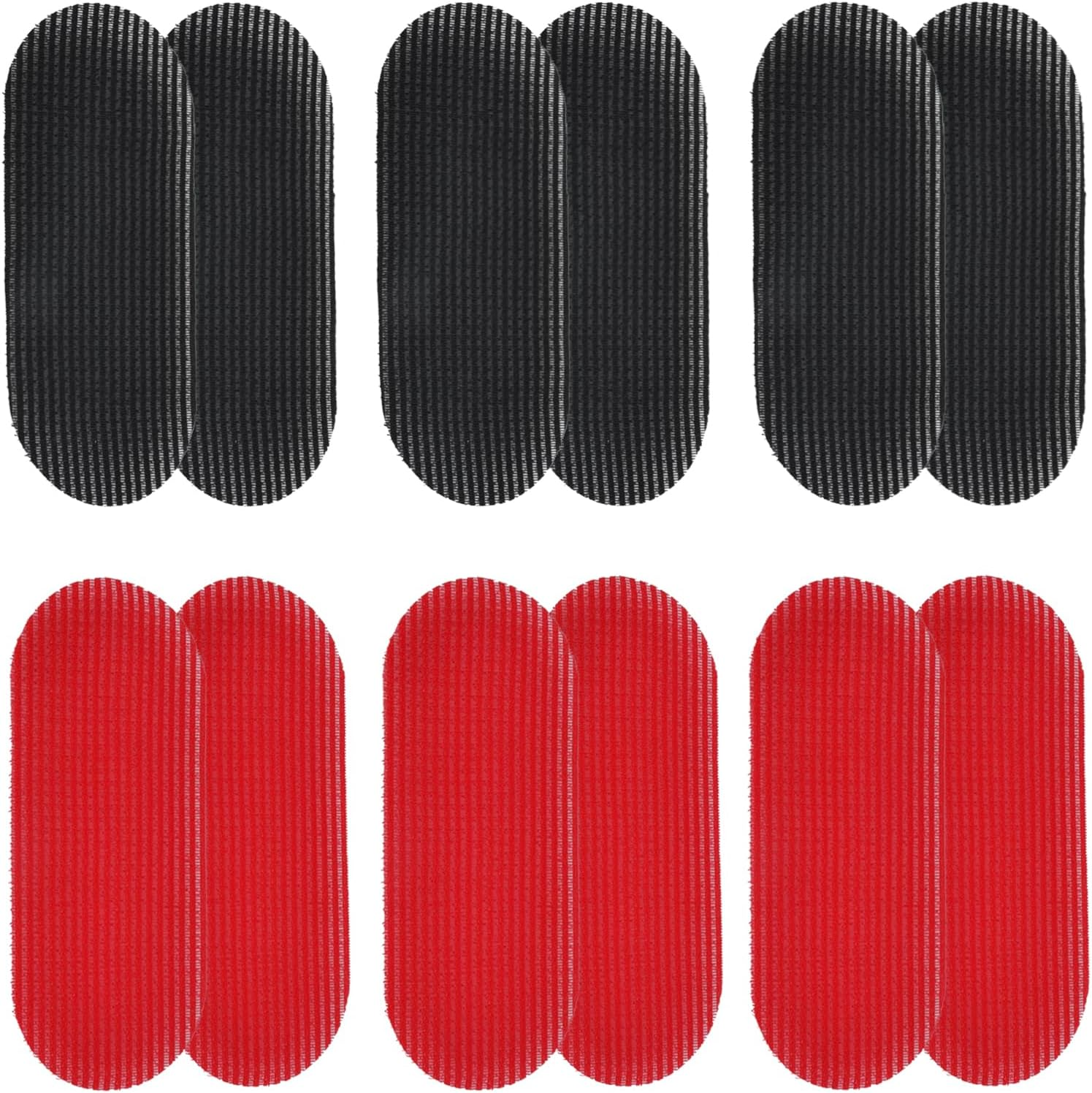 Pack of 12 Hair Holders for Men and Women, Magic Hair Stickers, Self-Adhesive, Hairdressing Accessories for Pony & Facial Hair, Hair Fringe Sticker Pads for Make-Up & Washing (Black, Red) image number 6