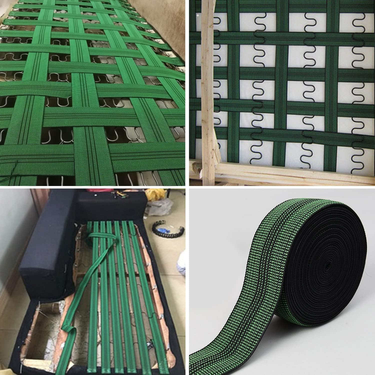 LH Upholstery Webbing Chair Couch Material Replacement,Elastic Webbing Latex Band, Stretchy Spring Alternative, Furniture Repair DIY Elasbelt 2" Wide (10M/32Ft) image number 2