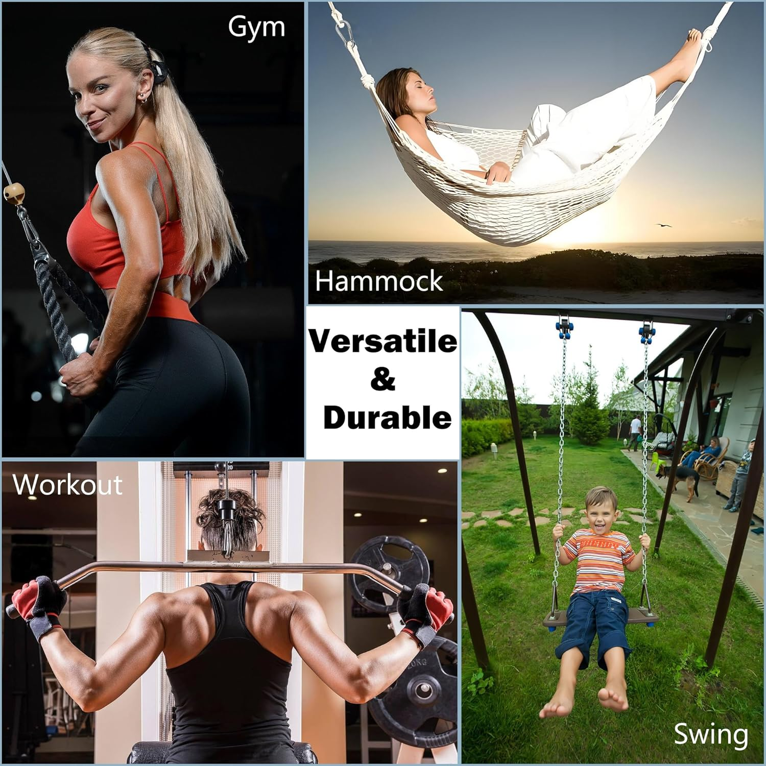 304 Stainless Steel Carabiners - Heavy Duty, Durable & Rust-Free Clips for Gym, Swing, Dog Leashes, Hammocks, Keychains, and More image number 4