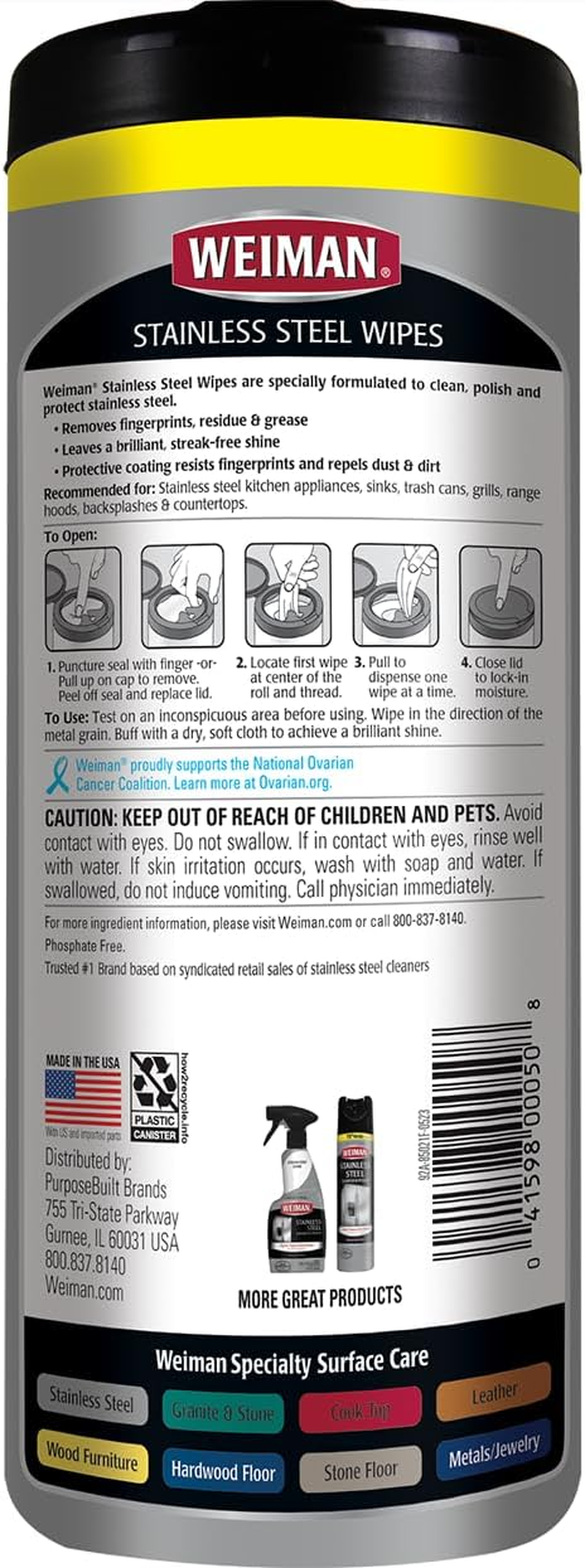 Weiman Stainless Steel Wipes 30 Count