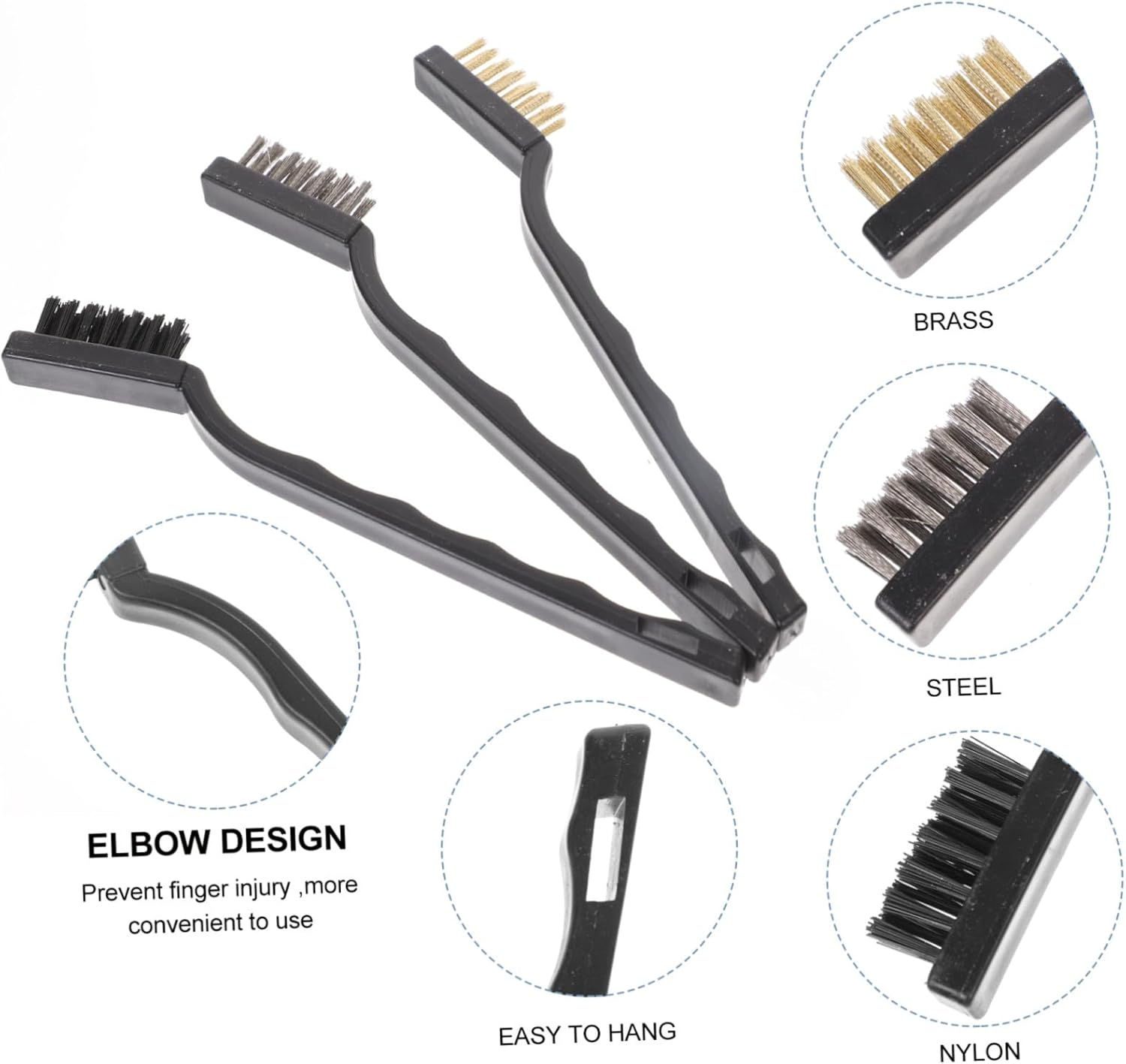 PENIKOKO Car Detailing Brush Set 11Pcs Automotive Cleaning Kit with Black Bristle Brushes for Interior, Air Vents, and Motorcycle Vehicle Detailing image number 5