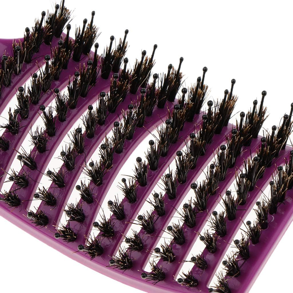Magideal 2 Pieces Soft Bristle Hair Brush - Curved, Vented Detangling Hair Brush for Women Long, Thick, Thin, Curly & Tangled Hair image number 3