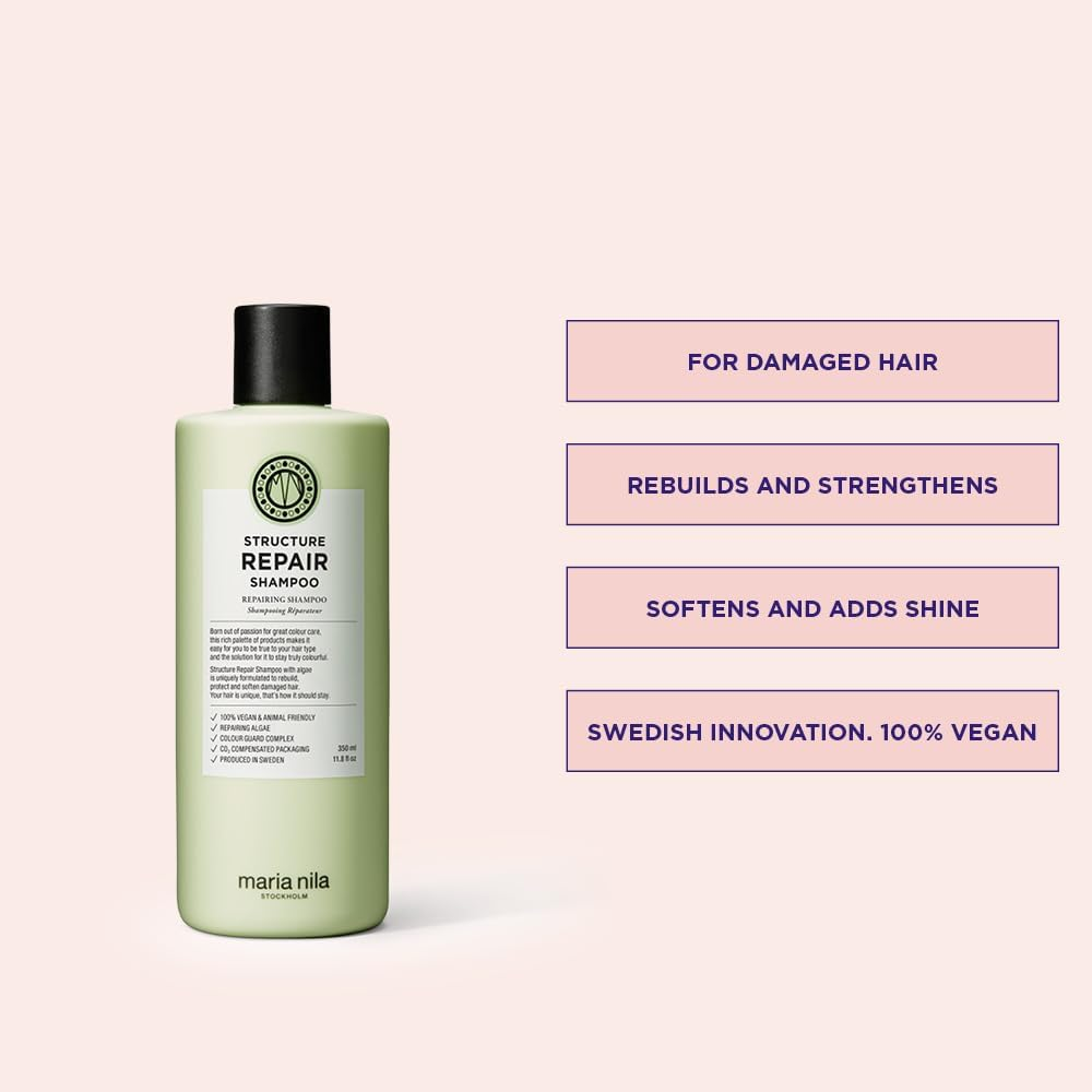 Maria Nila - Structure Repair Shampoo 350 Ml | Gentle Hair Shampoo for Damaged Hair MN-3600 image number 2