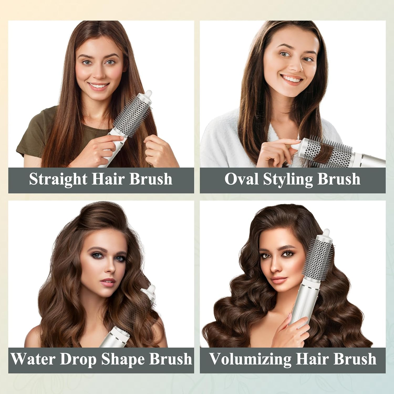 Chivixe round Brush Attachment Replcement for Shark Flexstyle Blow Dryers Attachments, Normal Oval round Volumizing Brush Styling for Straight, Wavy, Curly, and Coily Hair, Sliver image number 1