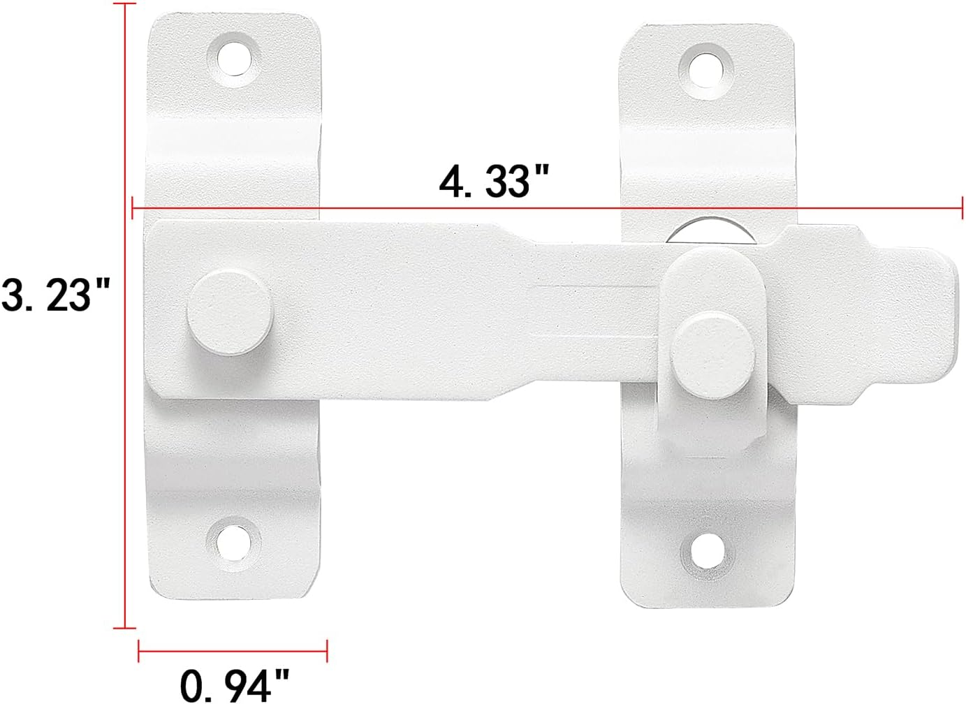 2 Packs Barn Door Latches，4.33&rdquo;X 3.23&rdquo; Matte White Stainless Steel Barn Gate Flip Door Latch Bi-Fold Door Lock,Sliding Door Antique Lock Gate Latches Wine Cabinet Closet Door Latches image number 2