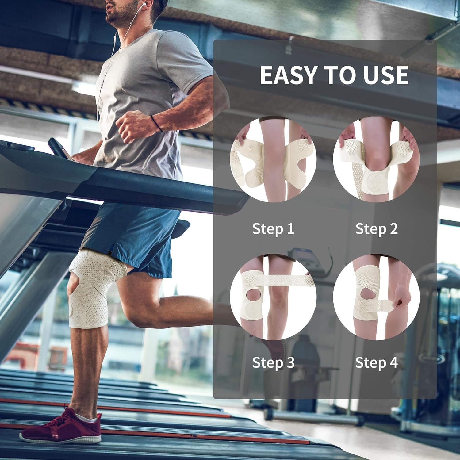 PROIRON Breathable Knee Support Brace Lightweight, Patella Tendon Knee Strap Adjustable for Men Women, Sports, Running, Walking, Basketball, Joint Pain Relief - M - L-Pack Of 1 image number 2