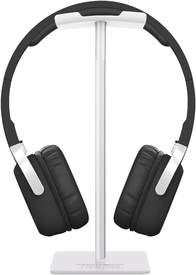 Headphone Stand Headset Holder New Bee Earphone Stand with Aluminum Supporting Bar Flexible Headrest ABS Solid Base for All Headphones Size （Silver）&hellip; image number 5