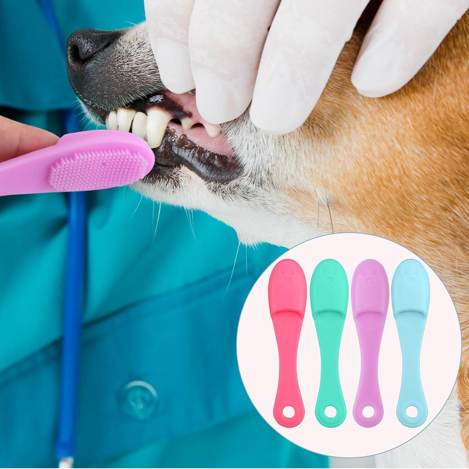 8 Pcs Cat Chin Brushes, Soft Silicone Manual Facial Cleansing Scrubber Cats Chin Cleaner Dog Finger Toothbrush Pet Tooth Brush with Improved Design for Dogs Cats Puppies Chin Cleaning Dental Care image number 4