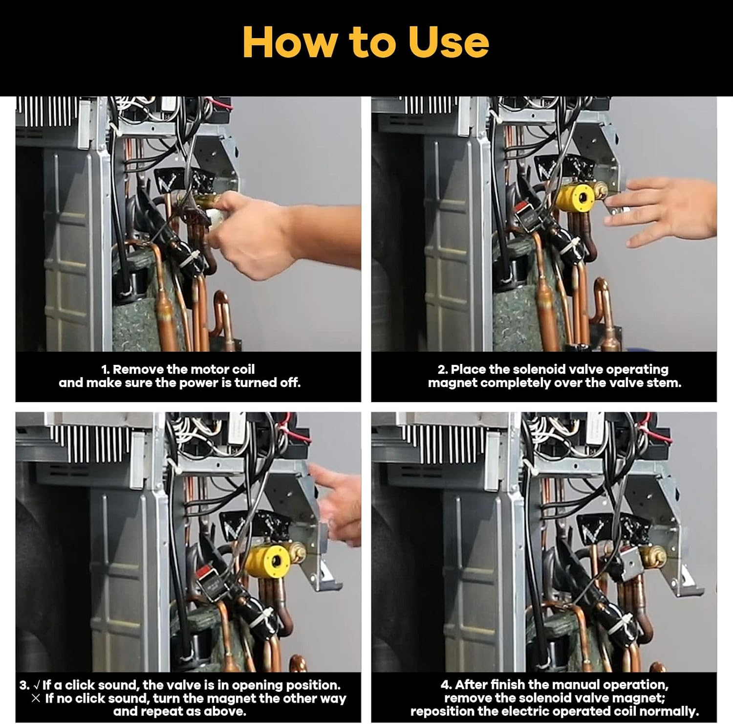 Eunidio Solenoid Valve Magnet Tool #TLMKC, Solenoid Valve Troubleshooting Magnet 18 Mm, Fits All Common Industry Valves Yellow image number 5