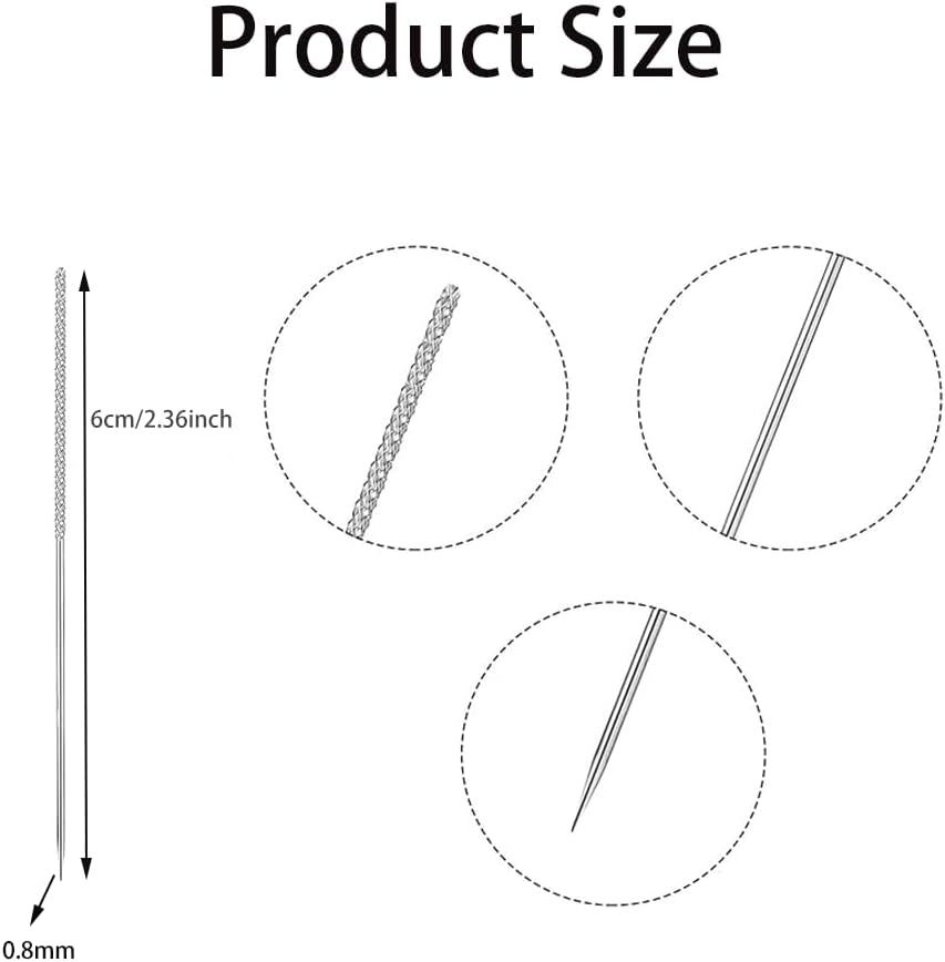 NYGHMY 15 Pcs Extra Fine Snag Repair Tool, Repair Sewing Tools, Silver, High Carbon Steel, 60 X 0.8Mm image number 1