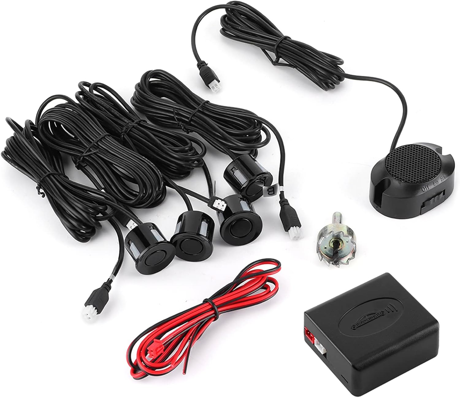 DC 12V Reverse Radar Kit, Car Parking Sensor Backup Radar Reversing Assistance Aid Kit with Audio Buzzer Alarm image number 2