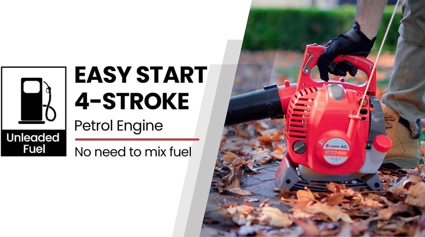 Baumr-Ag 2In1 Commercial Leaf Blower and Vacuum Lightweight 4-Stroke 25CC Petrol Powered image number 5