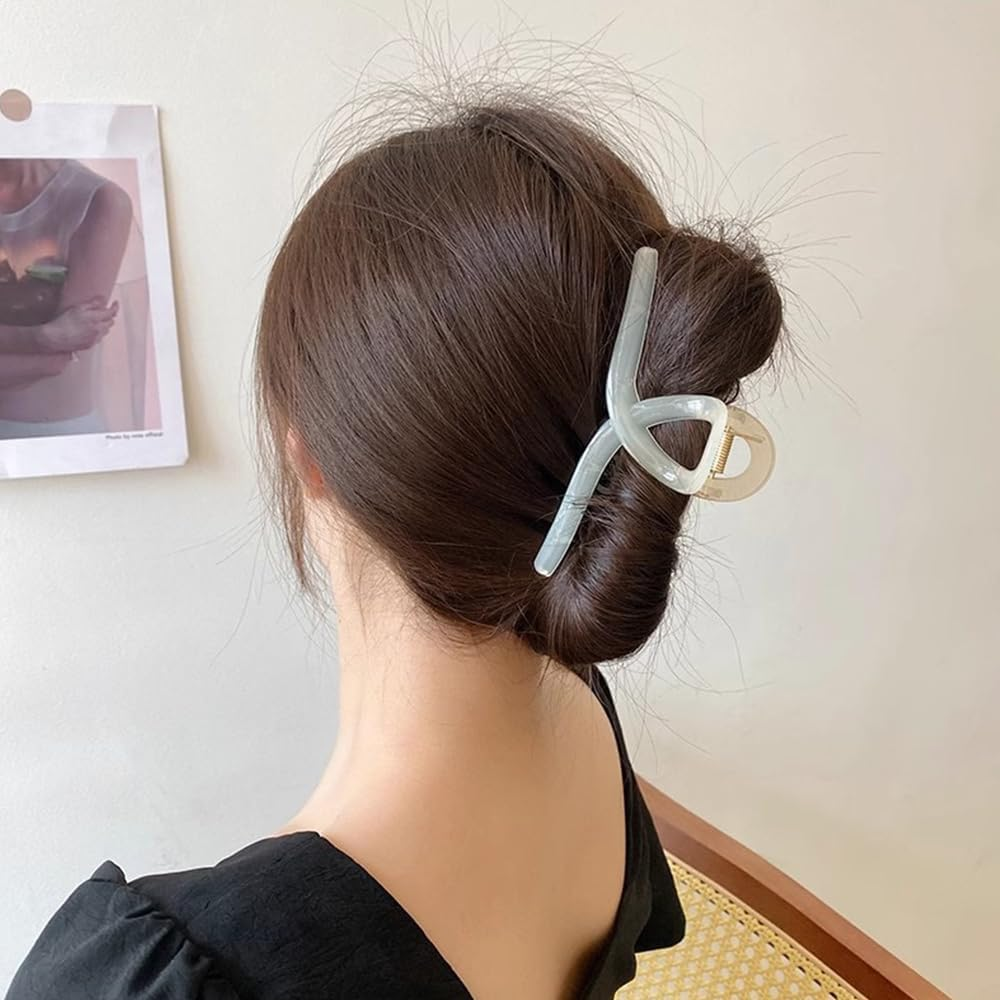 4 Pcs Big Hair Claw Clips for Long Thick Hair, Nonslip Jelly Hair Clips Large Jaw Clips for Women Girls Hair Accessories image number 2