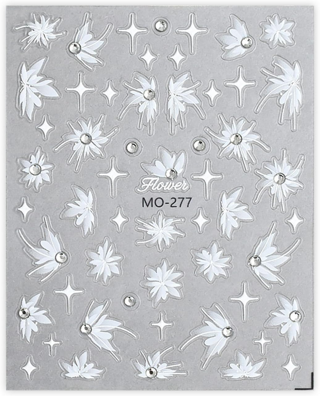 5D Embossed Flower Nail Decal Flower Nail Sticker Nail Art Sticker Nail Art Decoration for Women Girls