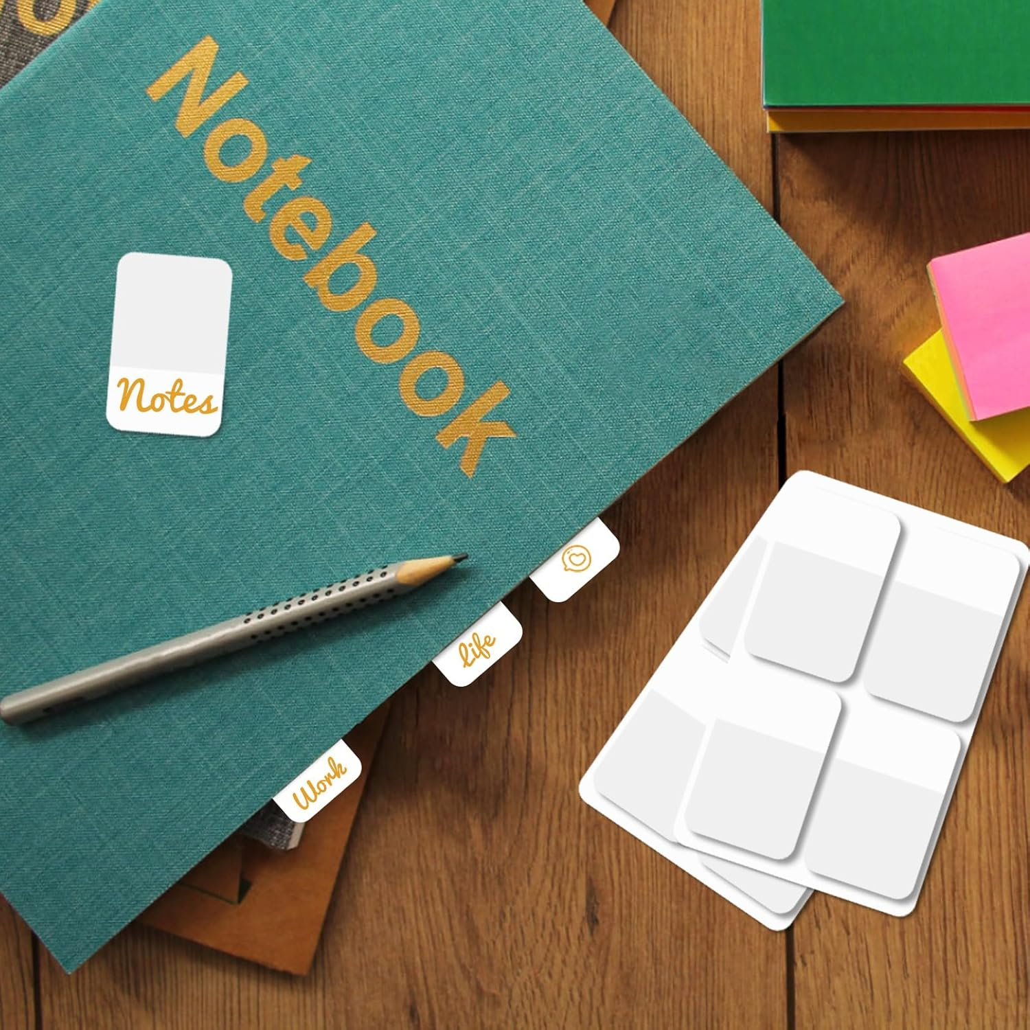 640 Pieces Sticky Index Tabs, 1.5 X 1 Inch Index Tabs Page Repositionable and Writable Book Sticky Tabs Page Tabs Index Tabs for Binder, Book, Paper, Note, Filer Folder, Document (White) image number 6