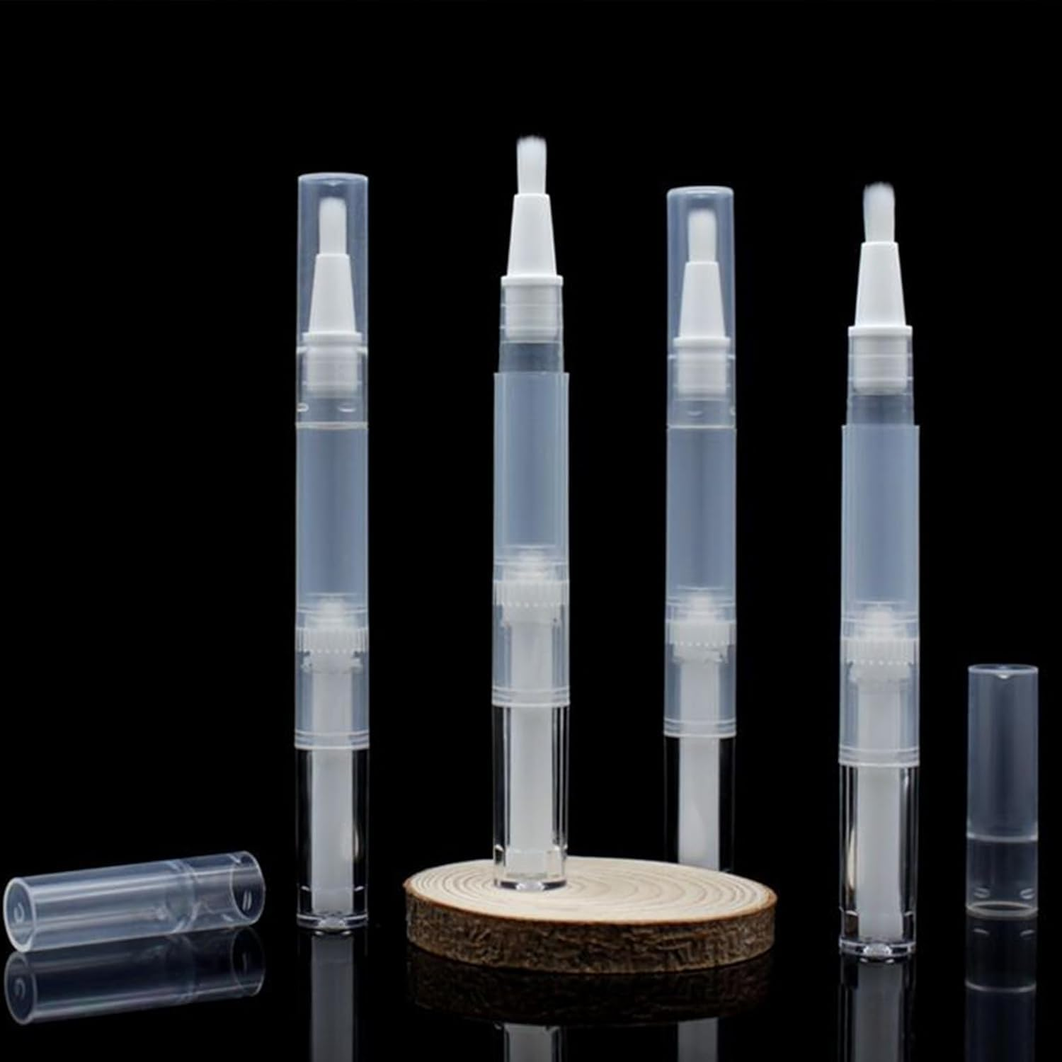 Zhooooonglf Transparent Twist Pens Empty with Brush 6Pcs 5Ml Cuticle Oil Bottles,Cuticle Oil Pen Nail Oil Pen Brush Cosmetic Lip Gloss Container Applicators image number 1