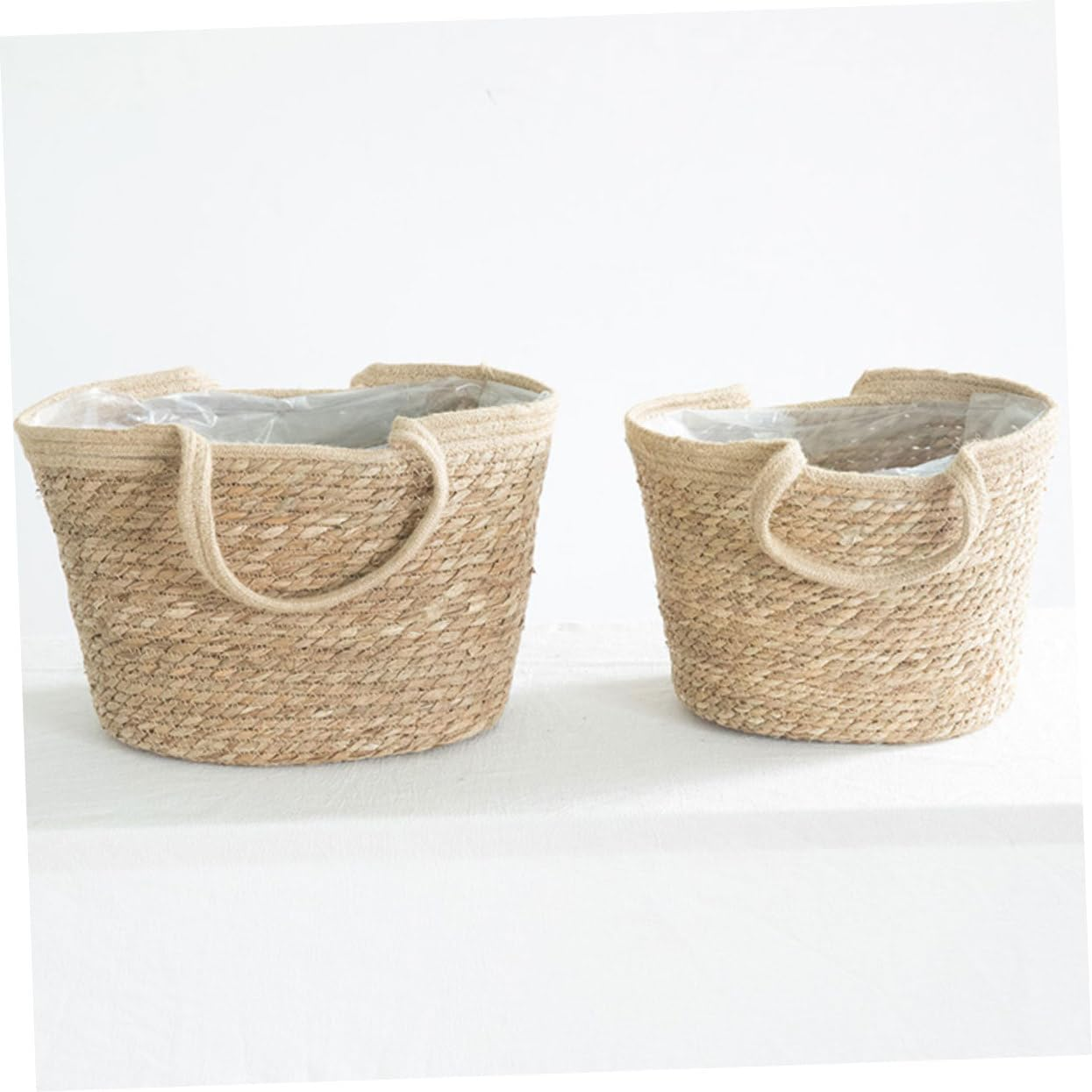 BESPORTBLE Straw Flower Basket Small Woven Storage Basket for Plants for Gardening Supplies Portable and Decorative for Home Use image number 3