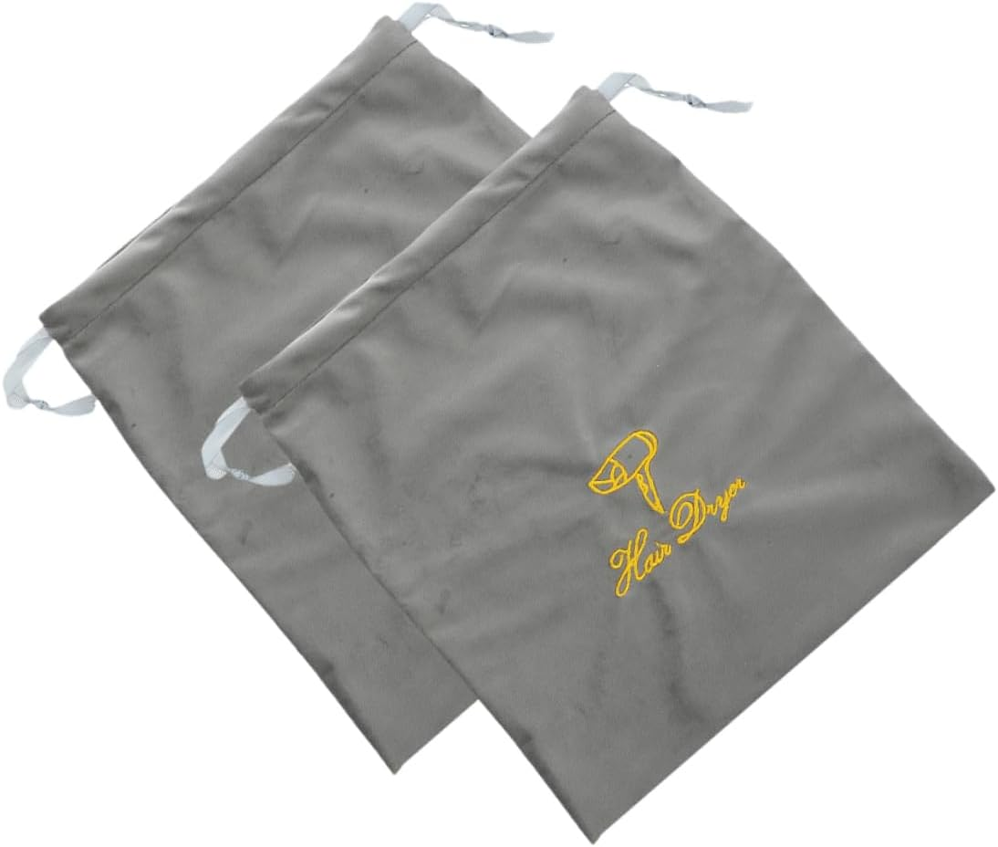 WOONEKY 2Pcs Hair Dryer Storage Bags Travel Cosmetic Bag Drawstring Hair Blower Pouch image number 1