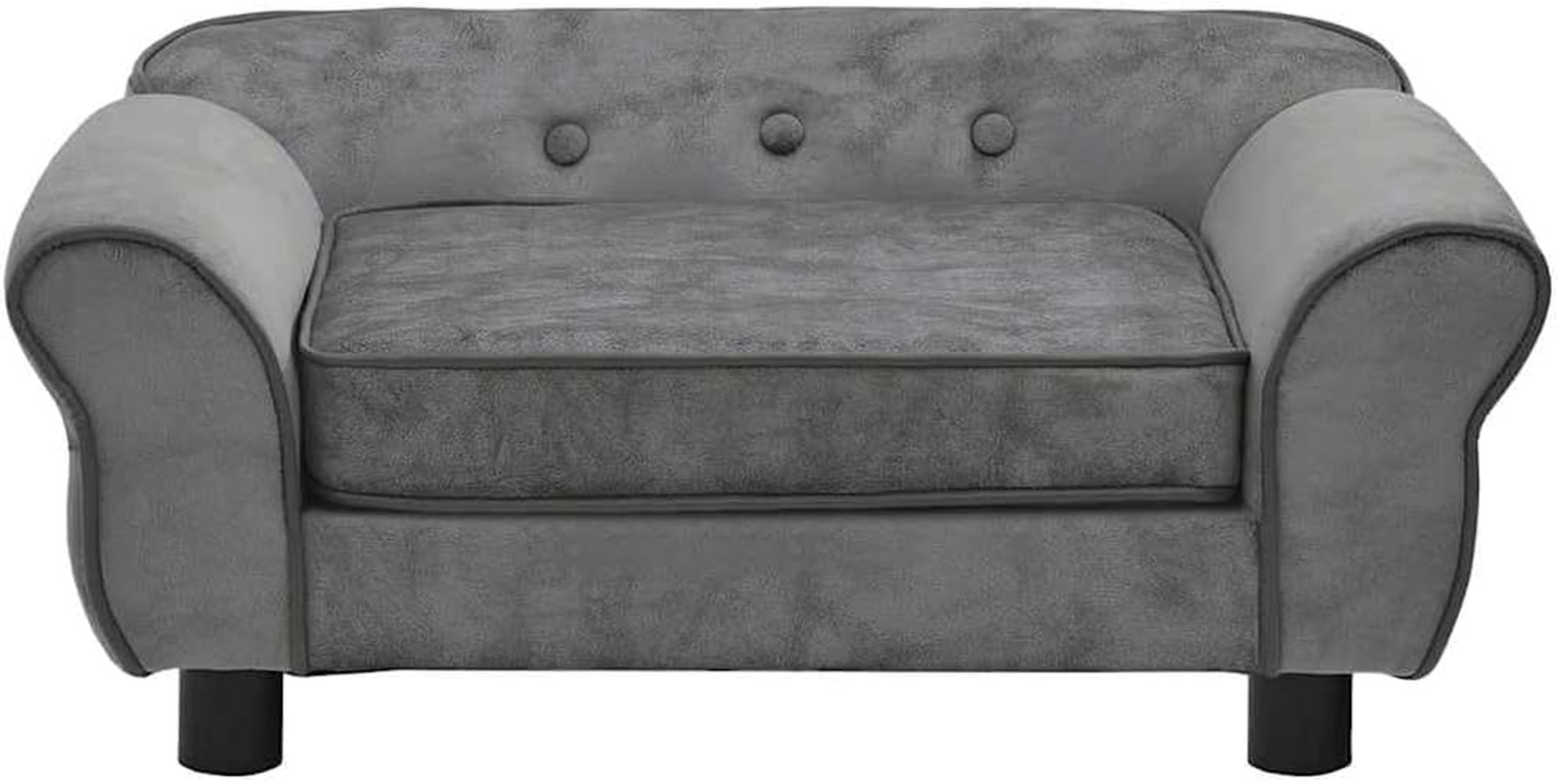 Dog Sofa Dark Grey 72X45X30 Cm Plush Pet Bed Comfortable Furniture for Dogs