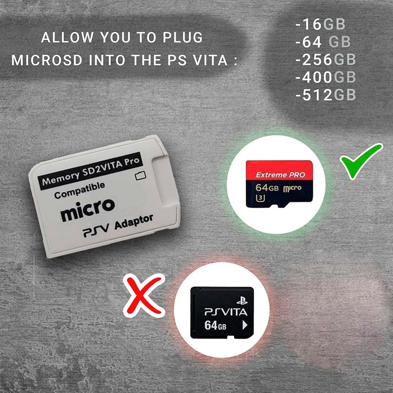 Sd2Vita Memory Card Adapter Compatible with PS Vita 1000/2000 3.6 or Henkaku System image number 6
