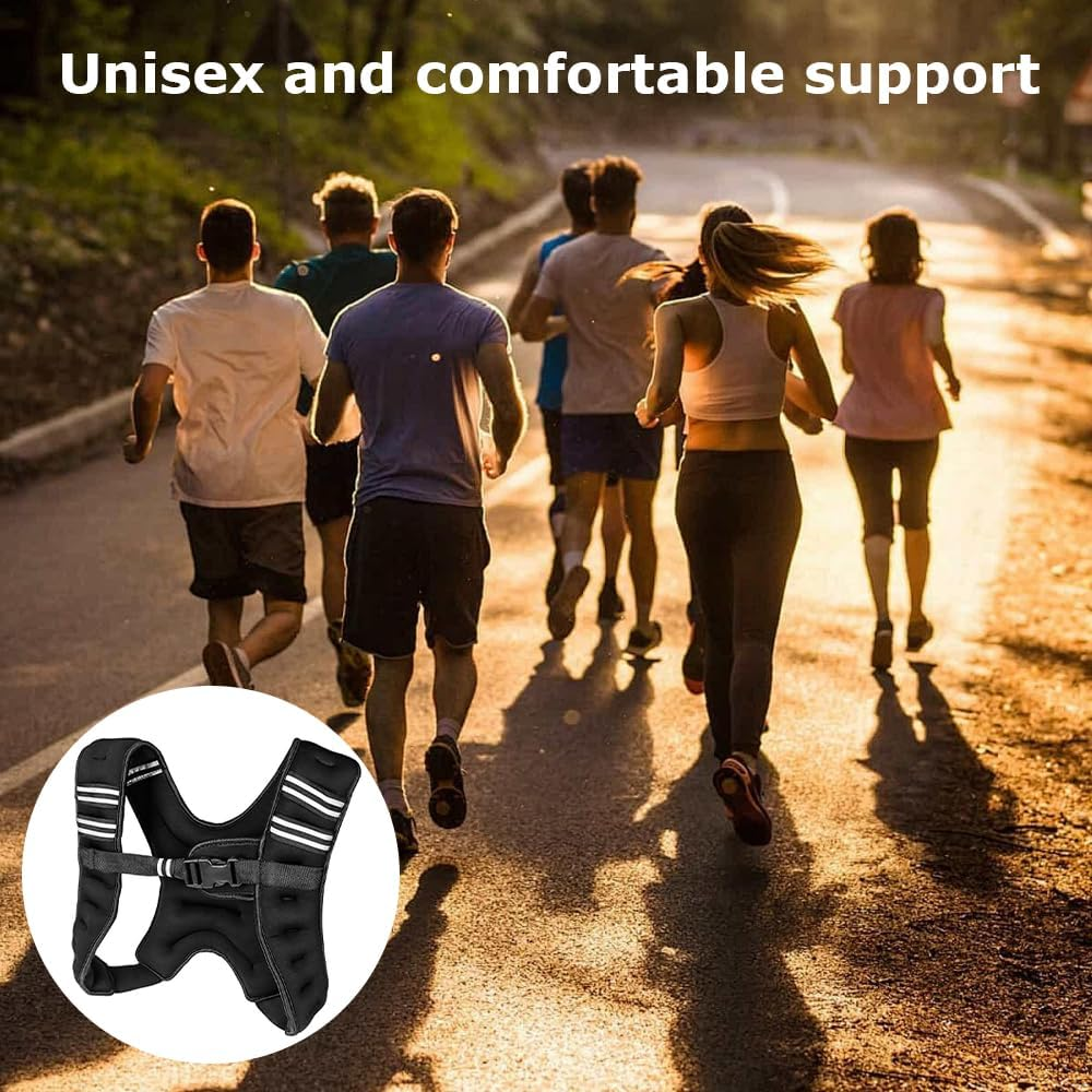 TOMVAES Adjustable Weighted Vest for Men & Women, Multi-Functional Reinforced Training Vest for Cardio and Strength Workouts, Fitness, Outdoor Training（Black） image number 6