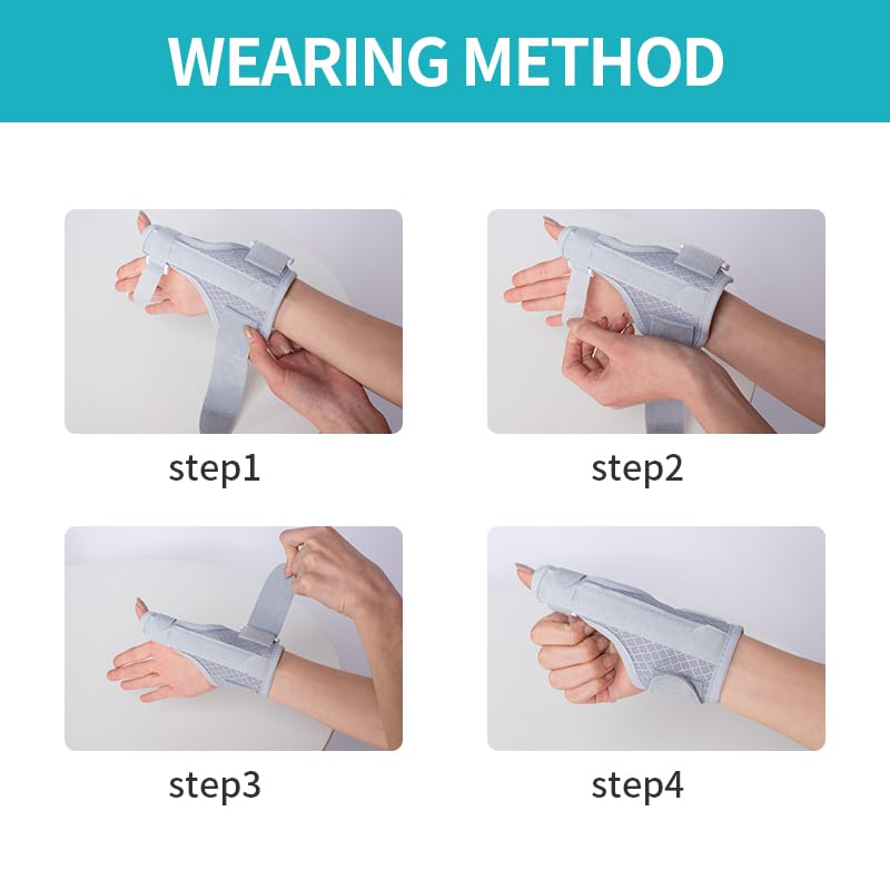 Wrist Brace for Thumb Guard, Right Wrist Splint for Quervain'S Disease, Thumb Strain, Fractures, Tenosynovitis Thumb Brace and Adjustable Wrist Wraps (Gray) image number 1