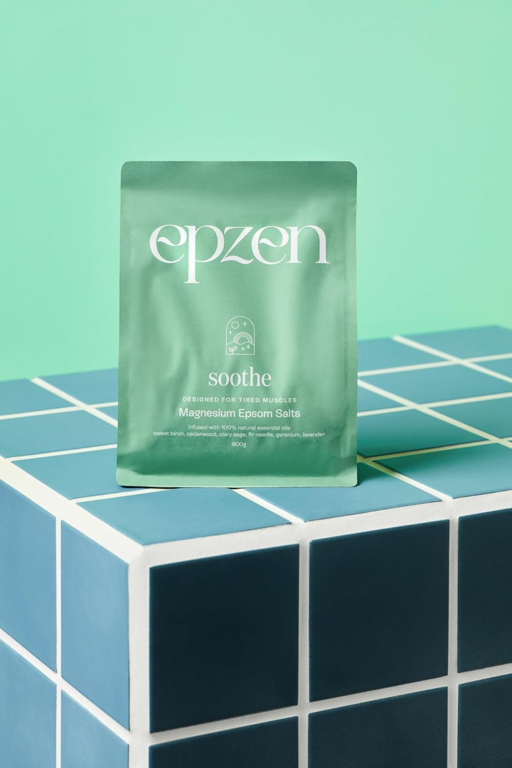 Epzen Soothe Magnesium Epsom Salt Bath - Relief for Aches & Stress with Clary Sage, Geranium & Aniseed Oils, Ideal Post-Workout & Relaxation Soak - 900G image number 2