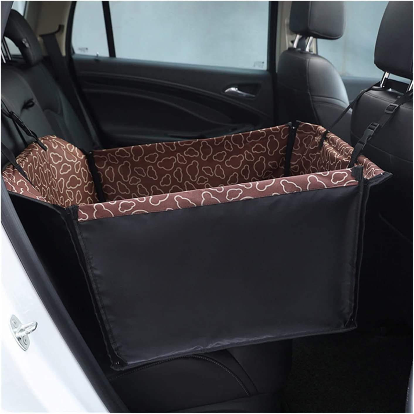 Dog Car Seat Cover Pet Carrier Dog Car Seat Cover Cushion Suspension Mattress Carrying Dog Travel Car Seat Bag Dog Hammock(Size:C-Blue Bones) image number 4