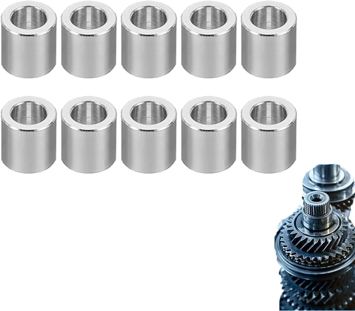 Roczential 10-Pack M6 Stainless Steel Spacers, Metal Spacer 6.1Mm ID X 10Mm OD X 10Mm L Spacer Screw Standoff round for 1/4" or M6 Screw Bolts