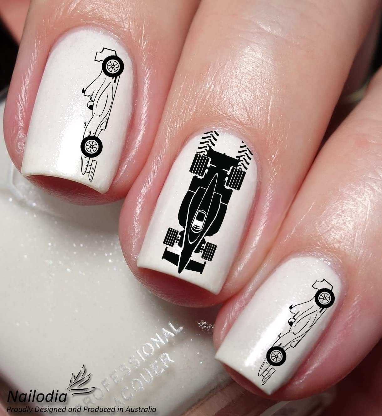 Racing Car Formula Nail Art Decal Sticker image number 2
