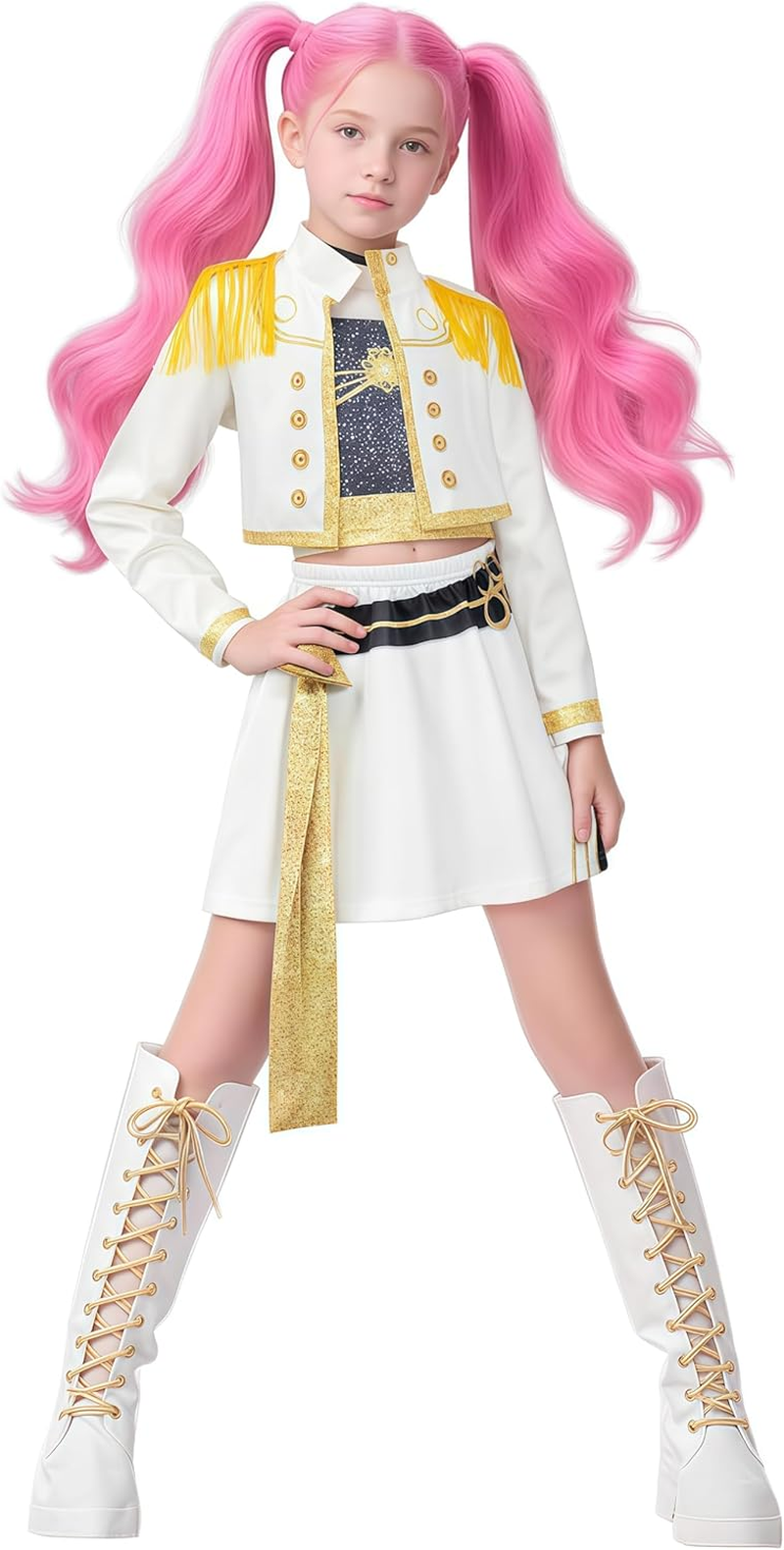 Kids Girls Demon Costume Cosplay Pop Singers Dance Stage Role Play for Halloween Cosplay Outfits Party